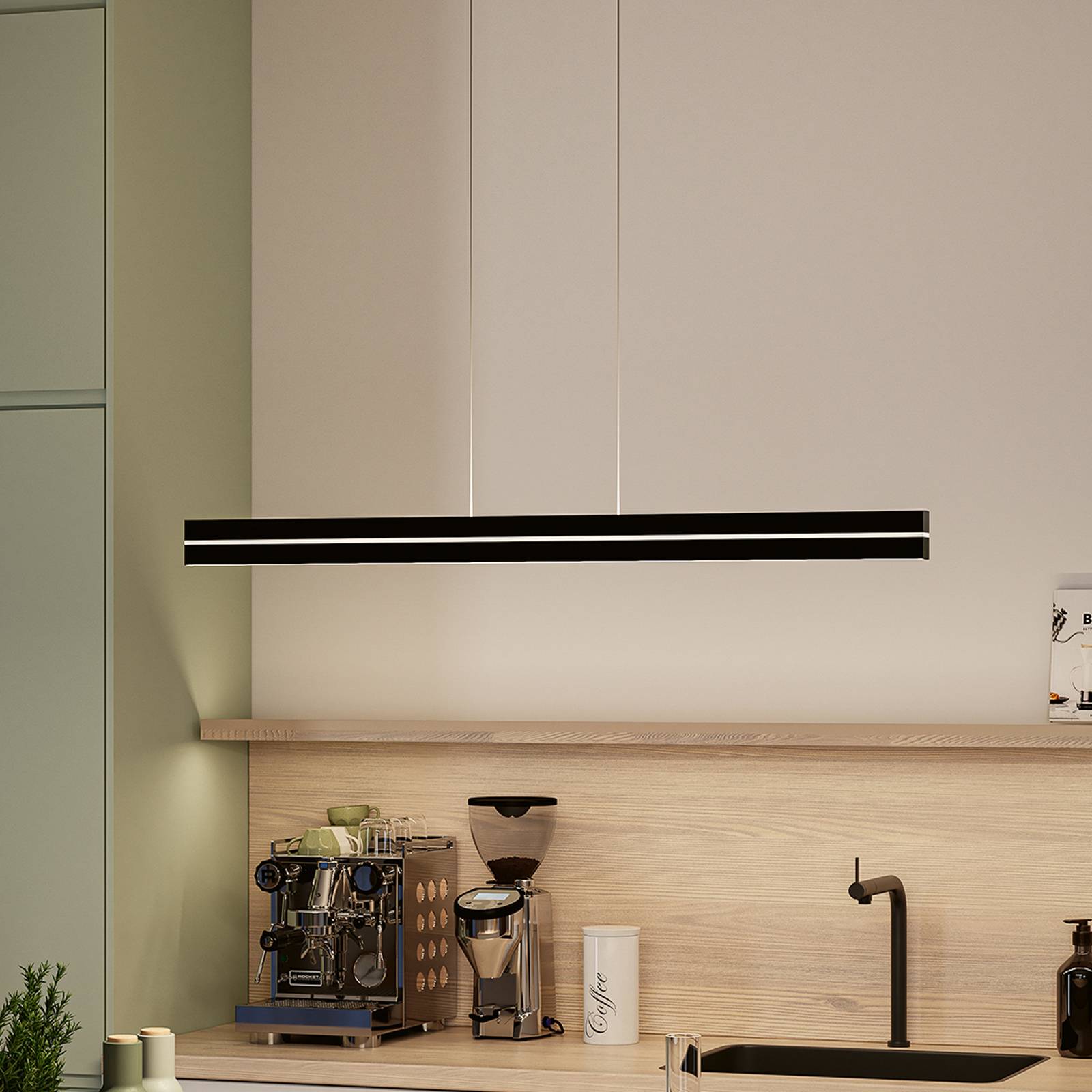 Lampa wisząca LED Paulmann Raiko, czarna, 100 cm, RGBW, ściemniana
