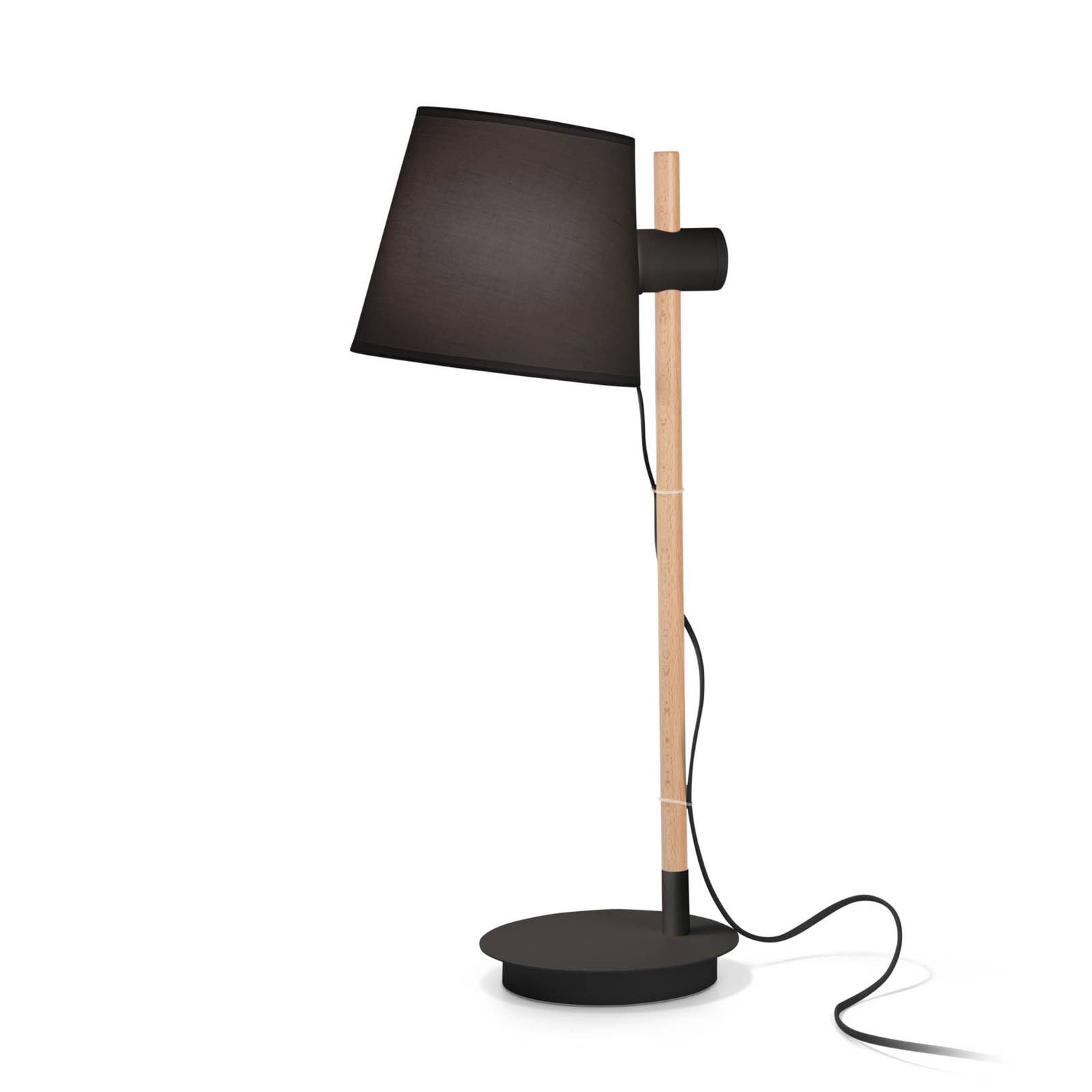 E-shop Ideal Lux Axel stolová lampa drevo čierna/prírodná