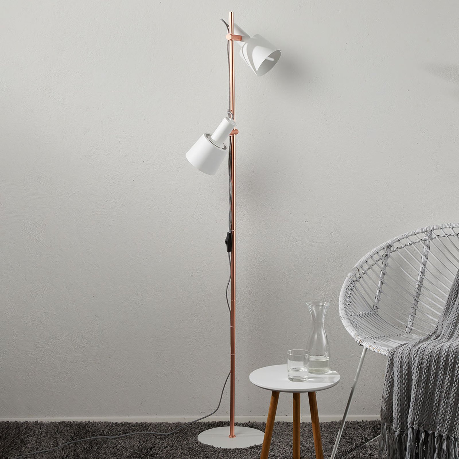 Haldar Floor Lamp White/Copper - Paulmann