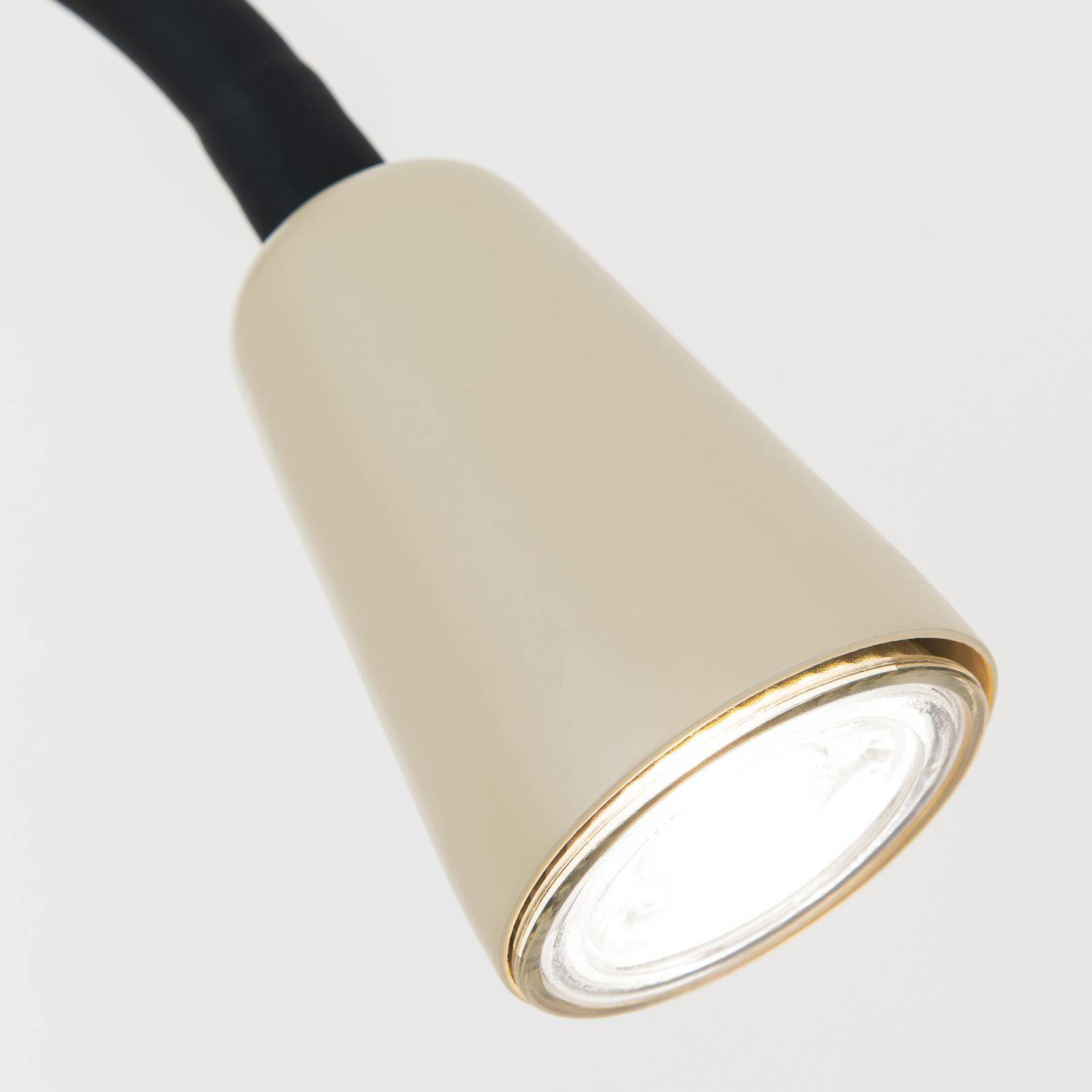 Lampa stołowa Dotty, khaki, wysokość 65 cm, zacisk, GU10