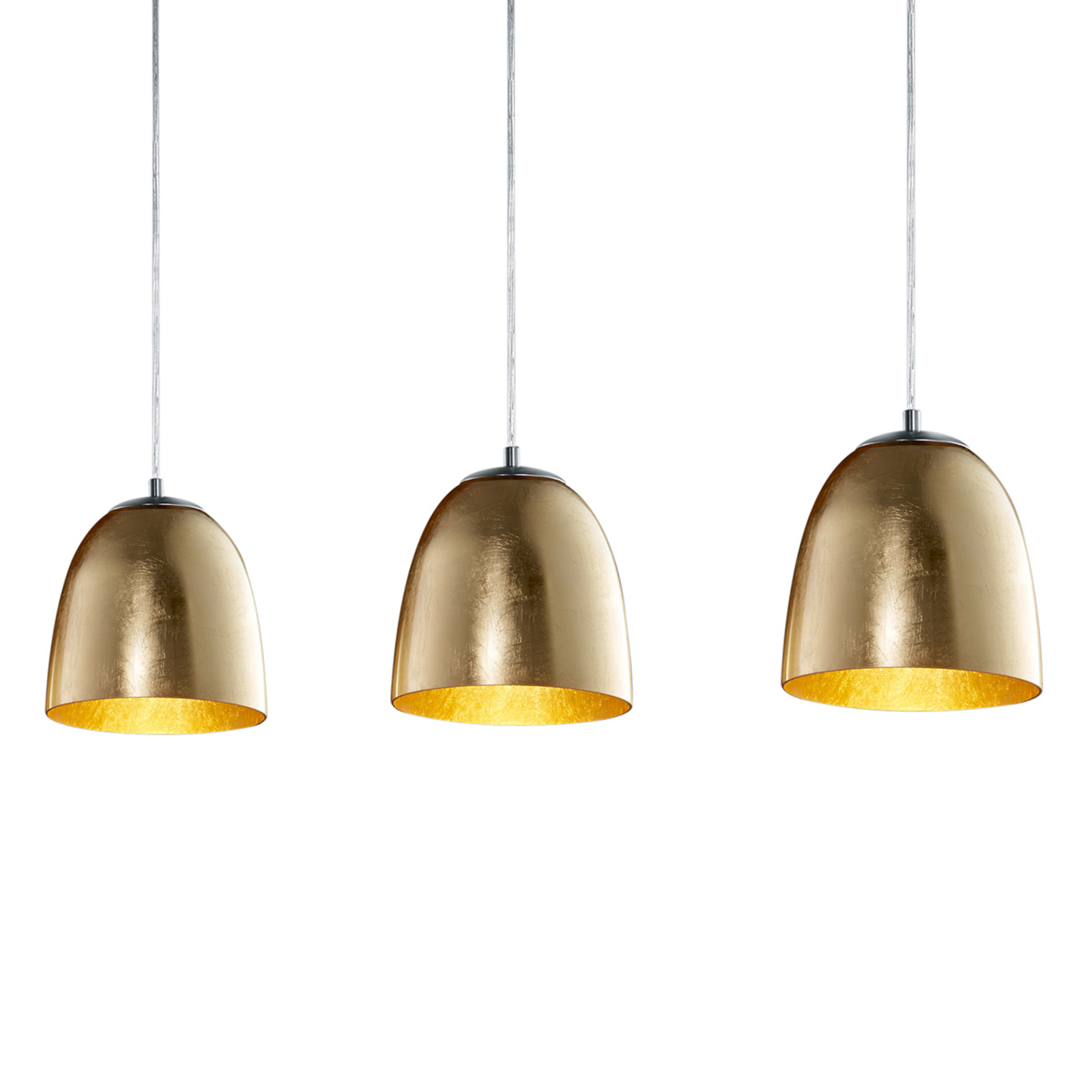 Trio Lighting Ontario 3-bulb pendant light made of glass, for Living / Dining Room, Glass, metal, E14, 40 W, energy efficiency: A++, L: 80 cm, W: 18 cm