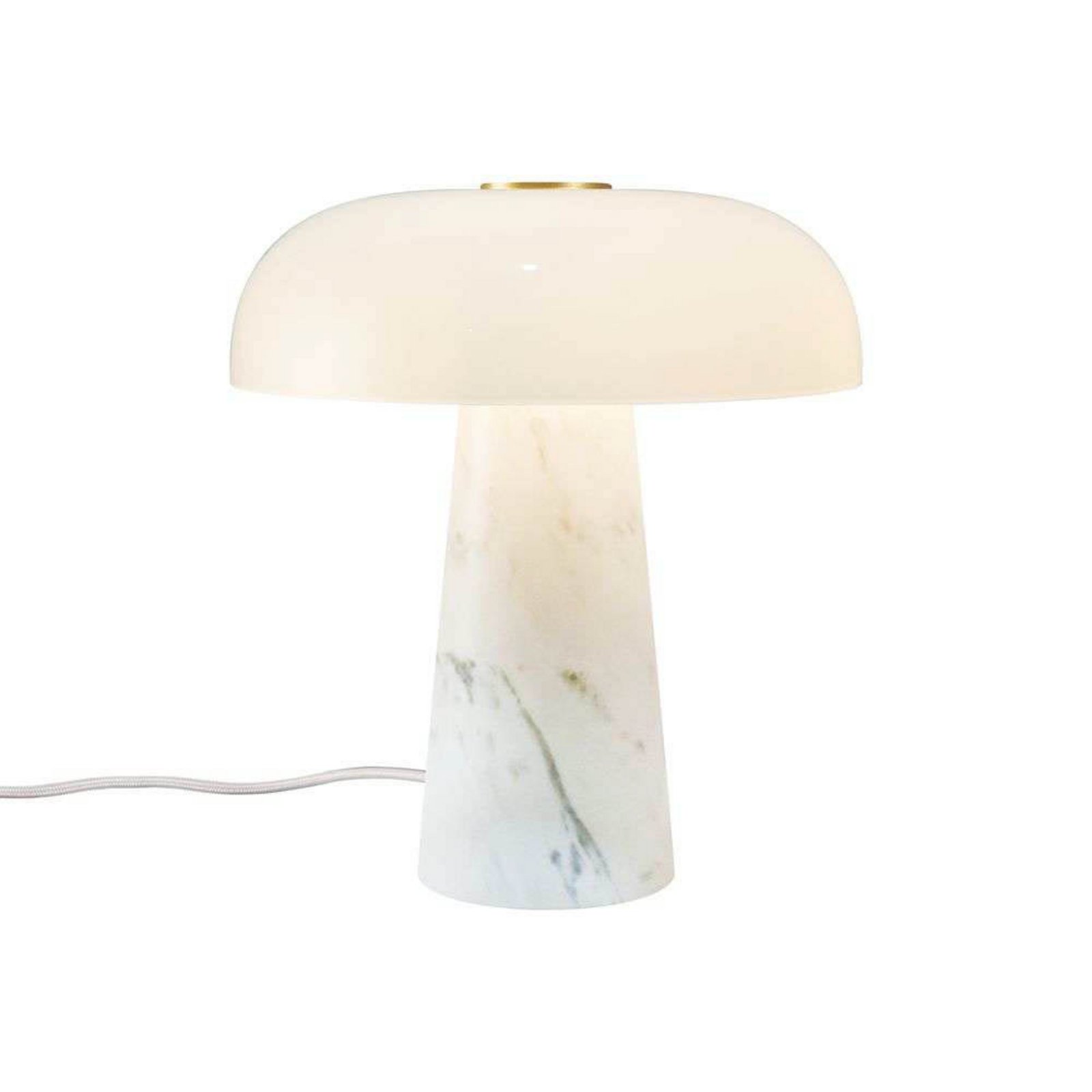 Λάμπα τραπεζιού Glossy, λευκή, ύψος 24 cm, μάρμαρο/γυαλί
