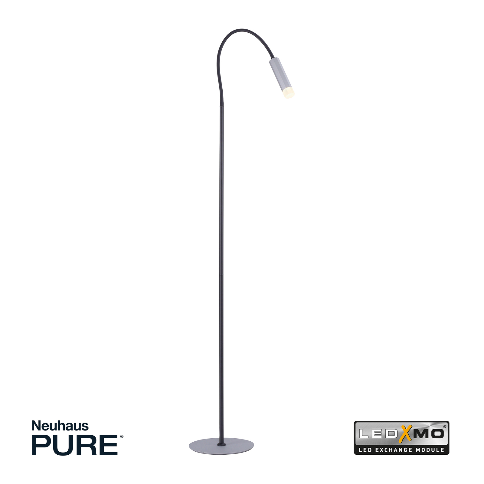 Paul Neuhaus Pure-Gemin LED stojací lampa stříbrná
