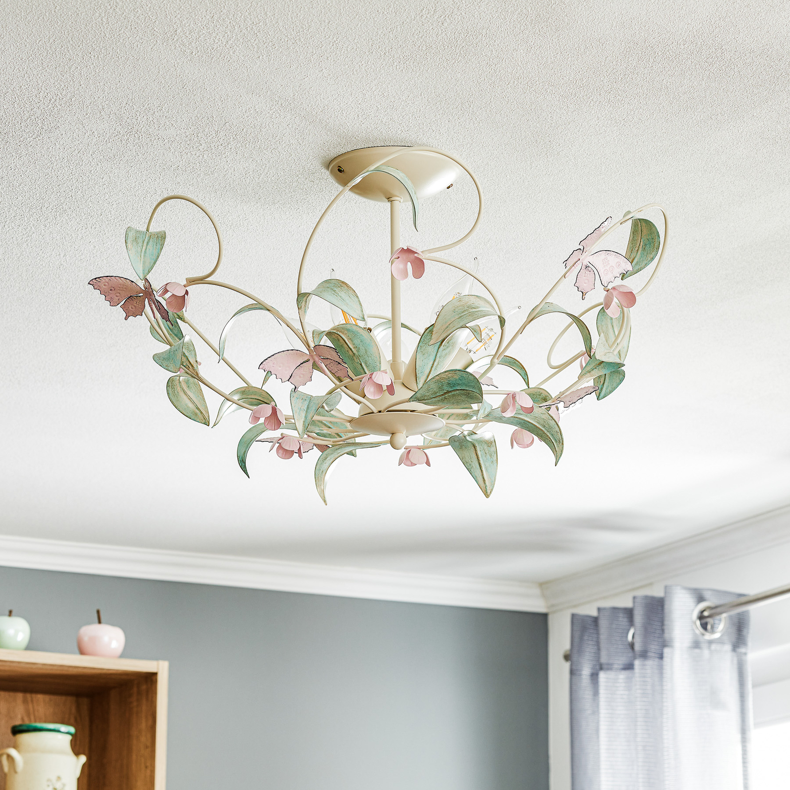 Butterfly ceiling lamp, 5-bulb