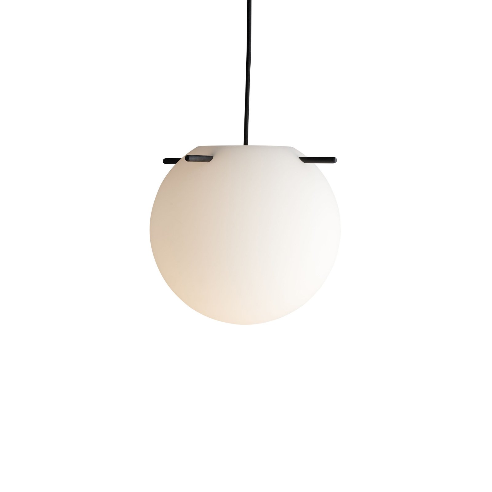 FRANDSEN pendant light Koi, glass, white/black, Ø 25 cm