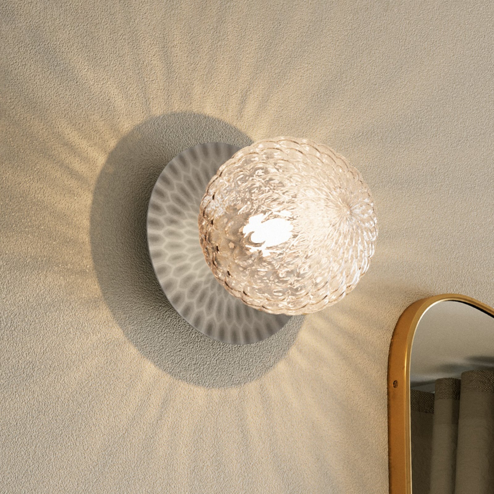 Liila 1 Medium Wandleuchte, silber/klar, IP44, G9 - Nuura