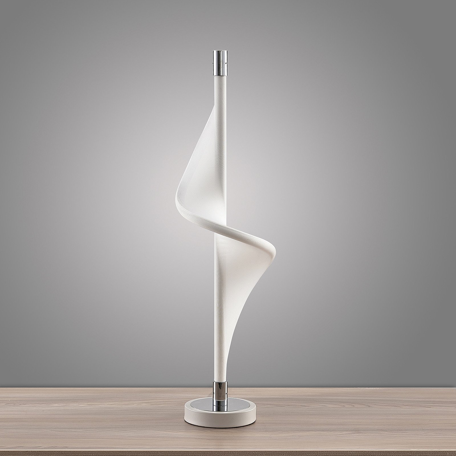 Edano LED Pöytävalaisin White/Chrome - Lucande