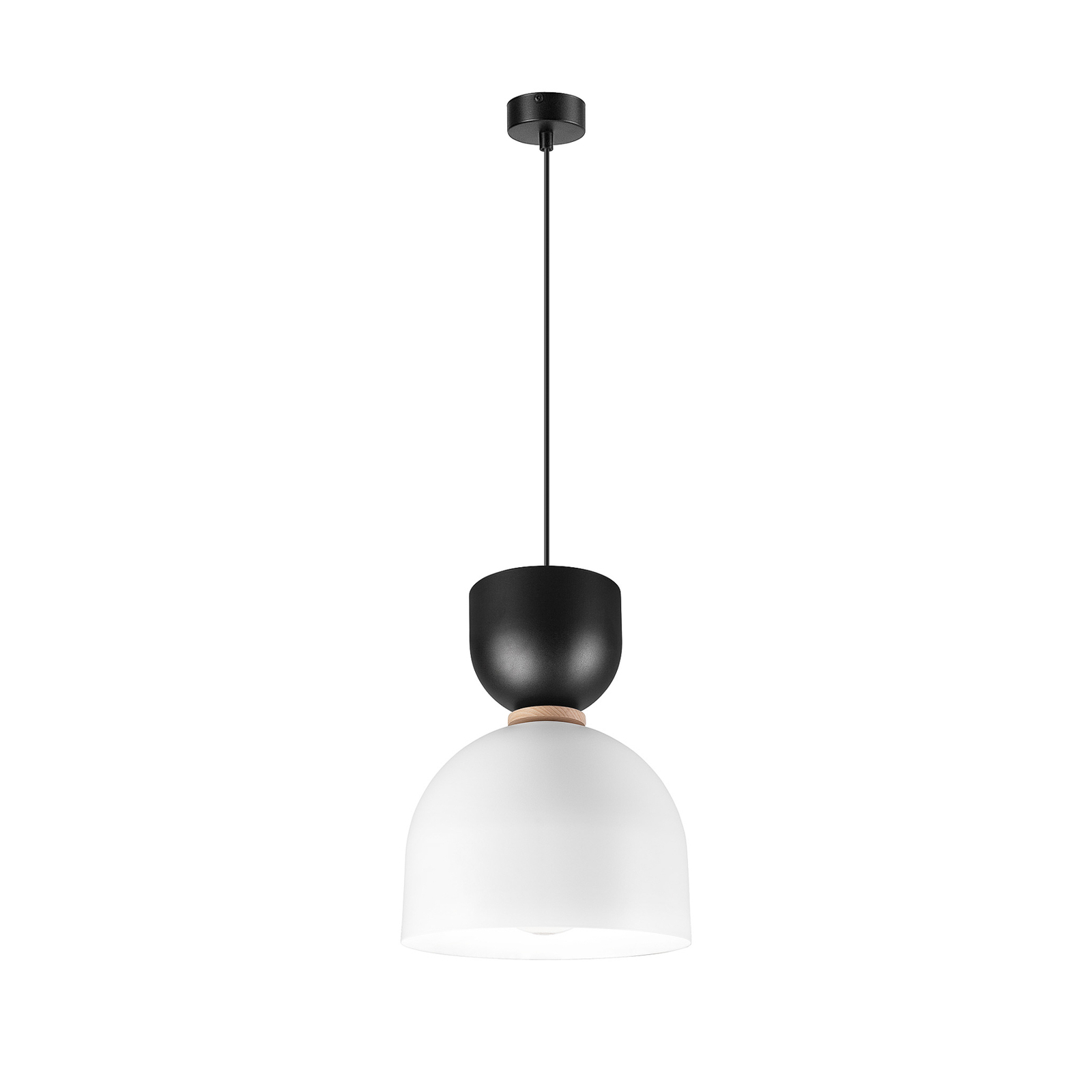 Clementine pendant light, white/black, 1-bulb, E27