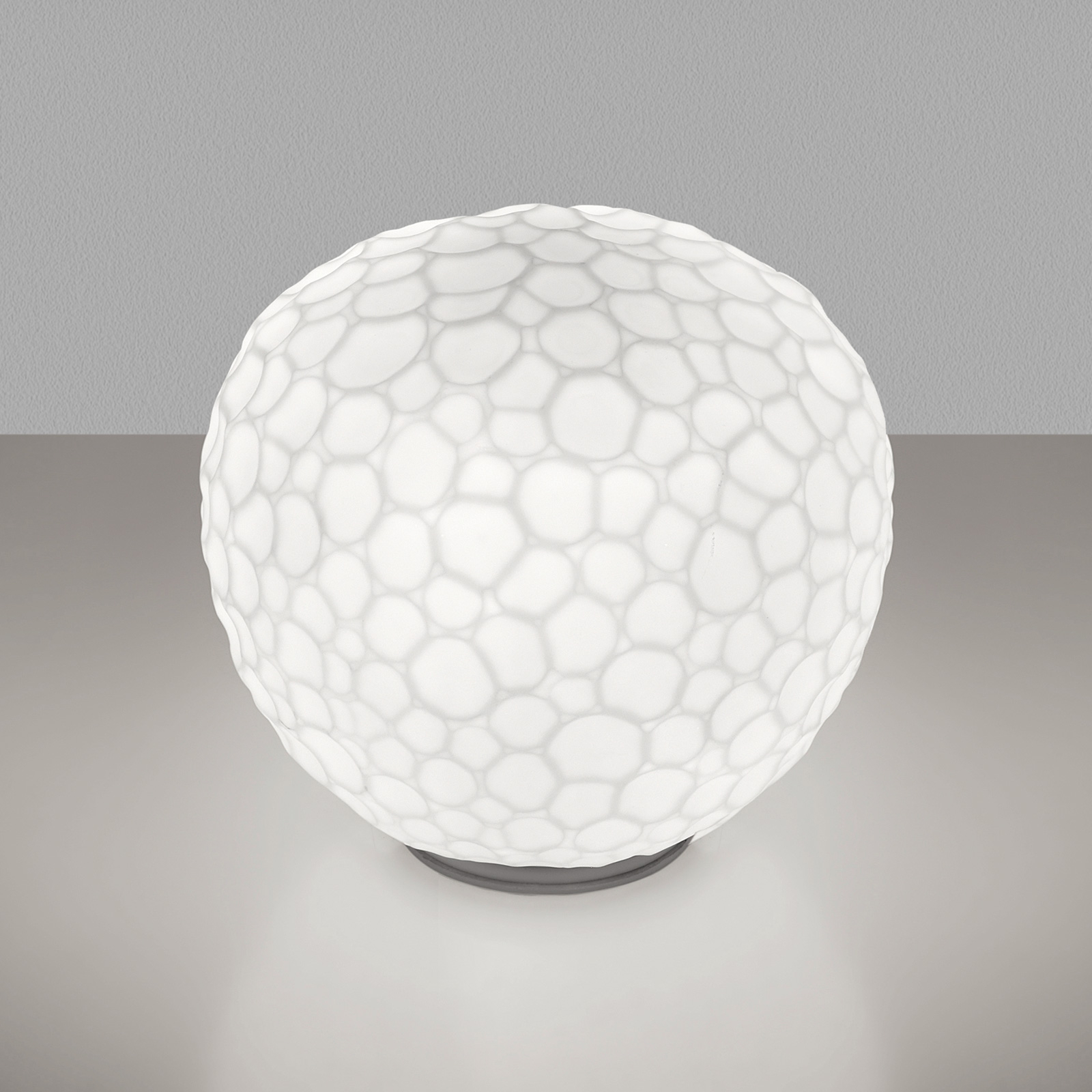 Artemide Meteorite table lamp, E14 Ø 15 cm, for Living / Dining Room, glass, plastic, steel, E14, 4 W, energy efficiency: A++, H: 13.9 cm