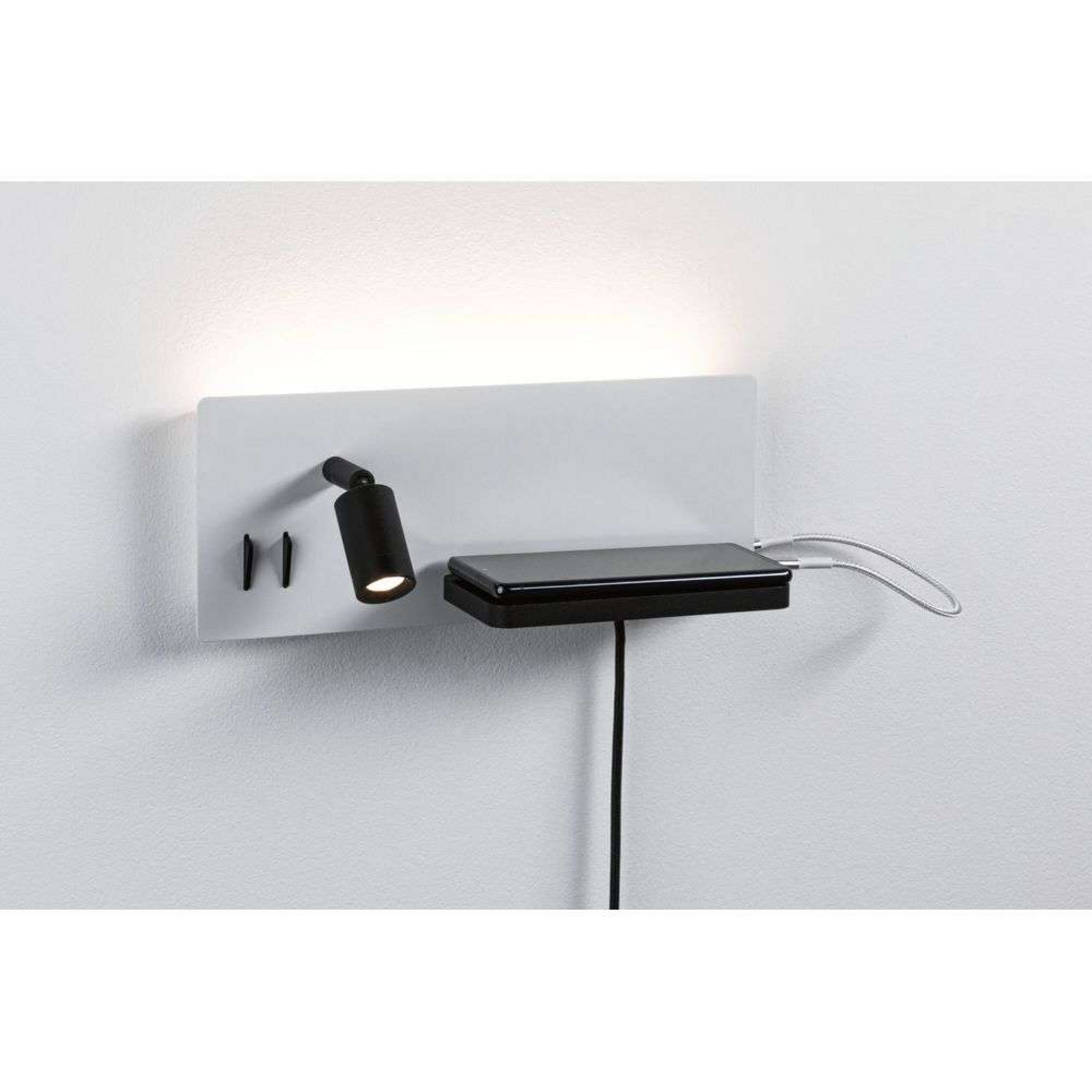 Serra LED Zidna lampa USB C Dim. Left Strana Mat Bijela/Mat Crna - Paulmann