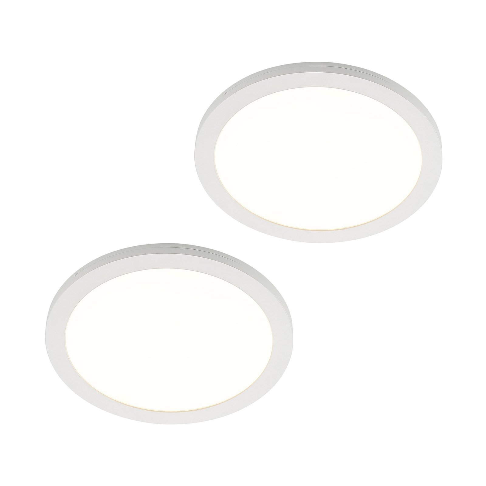 Prios Aureka LED-Deckenlampe, Sensor Ø33cm 2er-Set