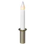 LED candle w. holder, white and gold