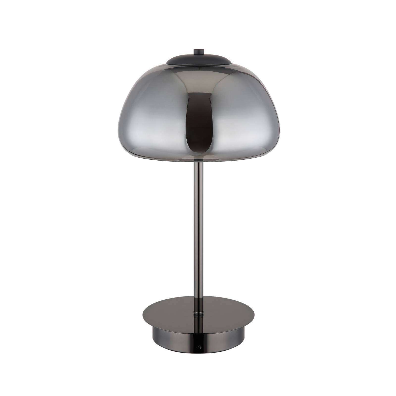 LED-Tischlampe Avila, rauchgrau/schwarz, Glas, CCT, dimmbar