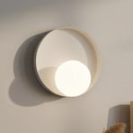 Kido K1 wall light, beige, steel/glass, Ø 20 cm