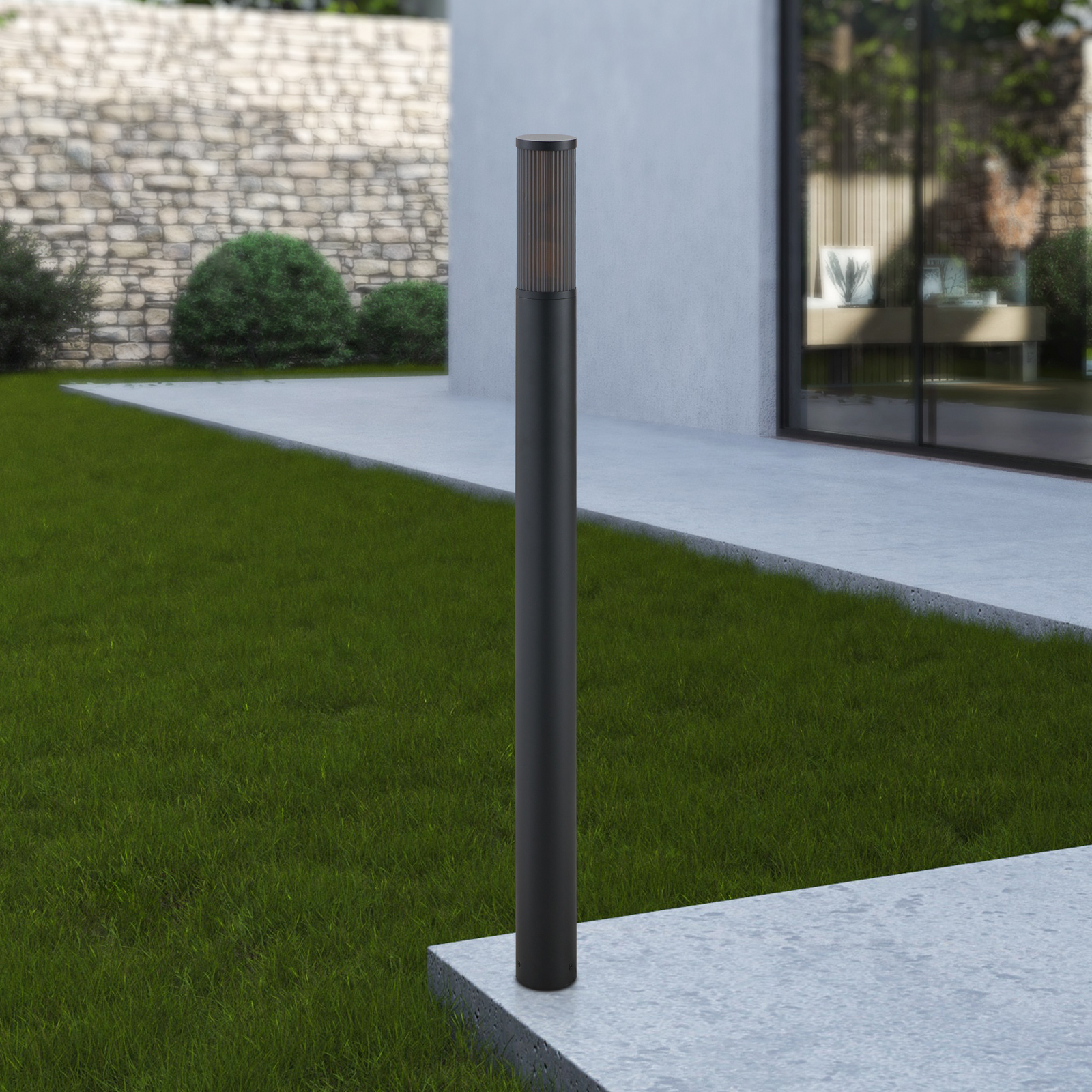 Salle path light, height 110 cm, black, aluminium