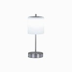 LED baterijska stolna lampa Riva nikal/opal visina 34,5cm