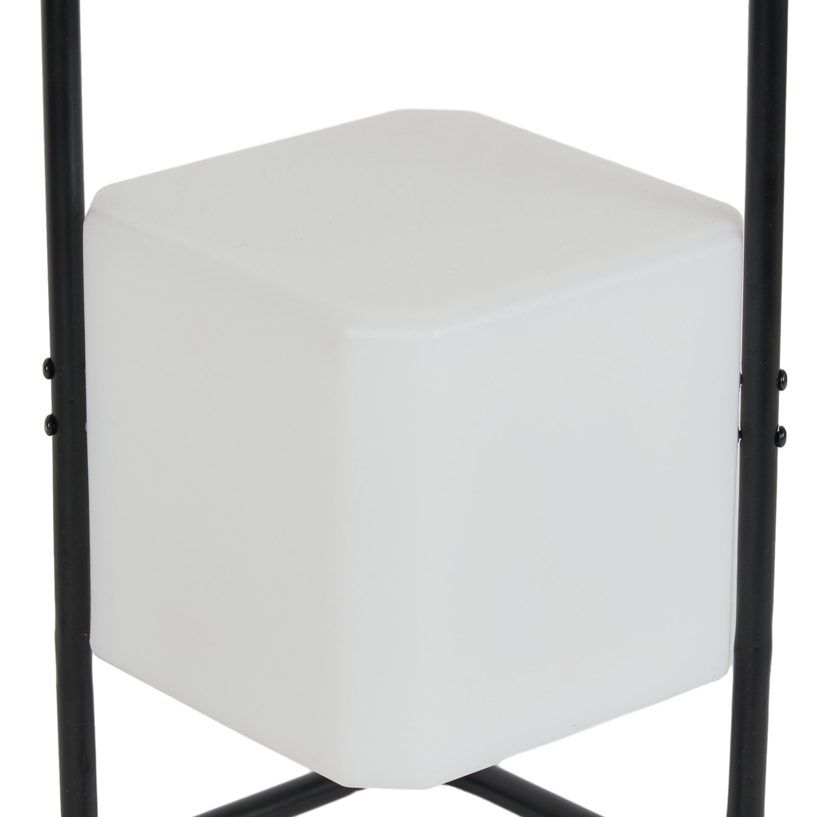 Lindby Lampe de table LED à accu Valtor, noir/blanc, fer, IP44