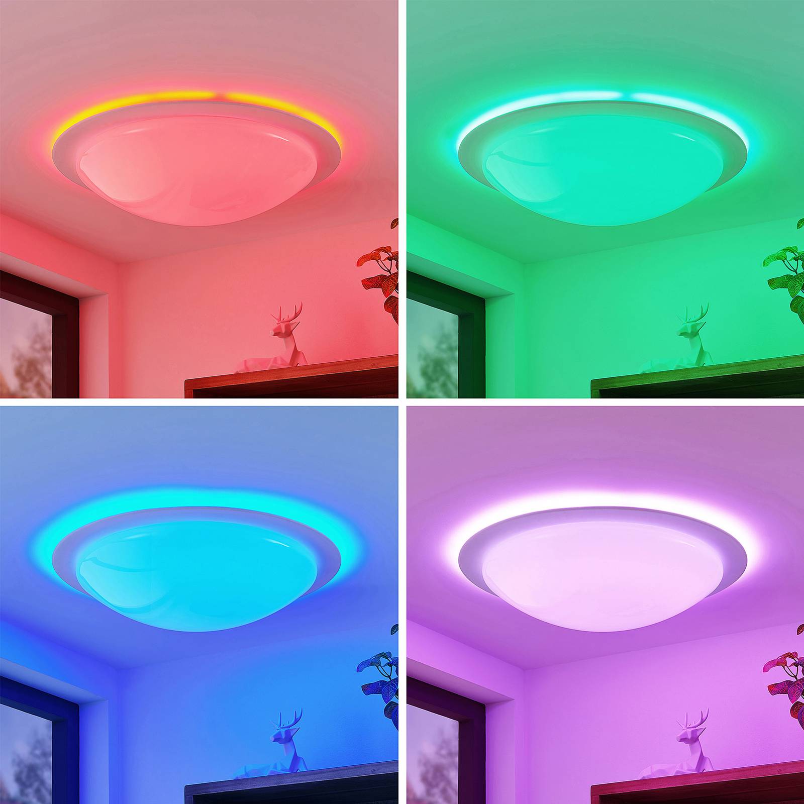 Lindby Aurela lampa sufitowa LED CCT RGB Ø 58,5 cm