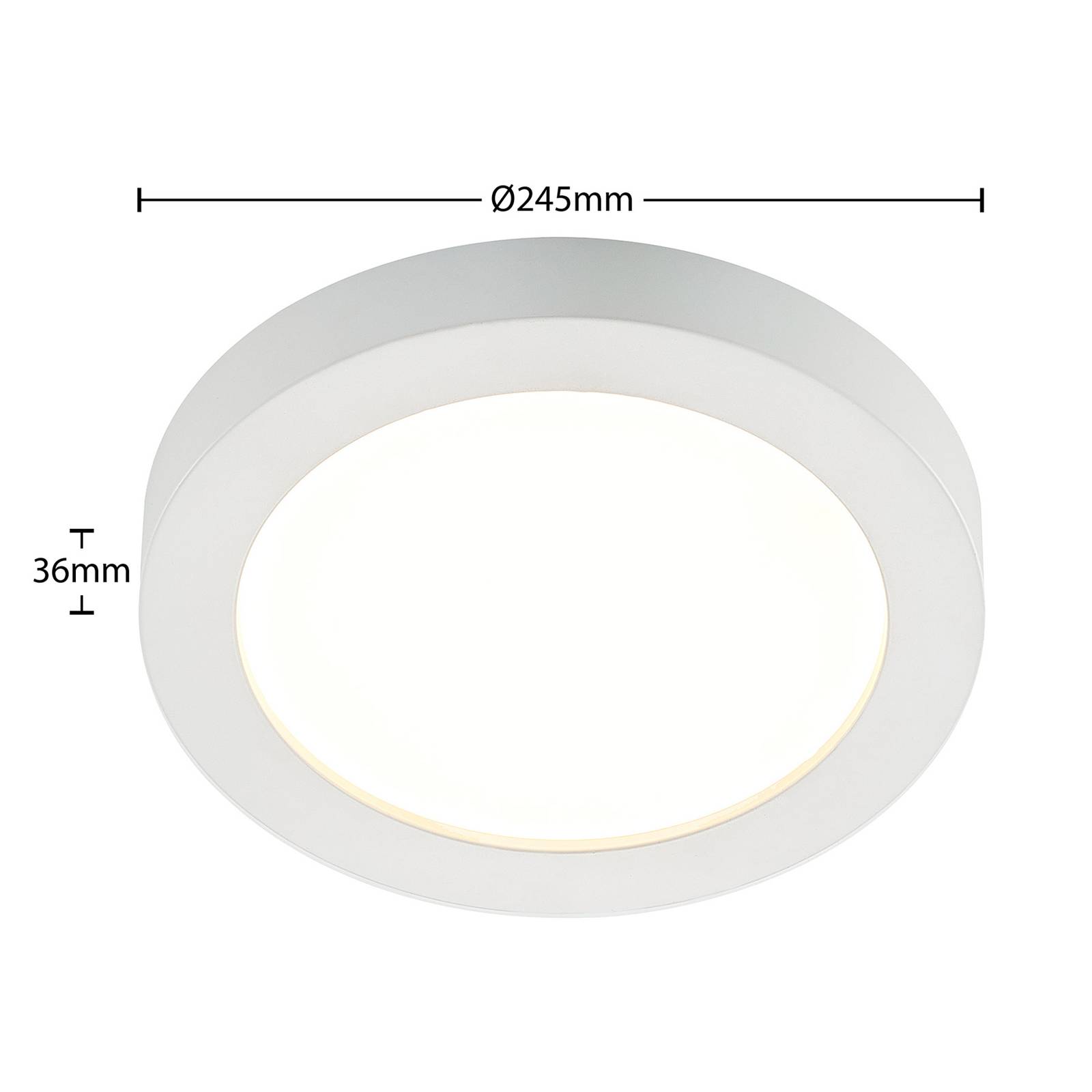 Prios lampa sufitowa LED Edwina, biała, 24,5 cm, ściemniana