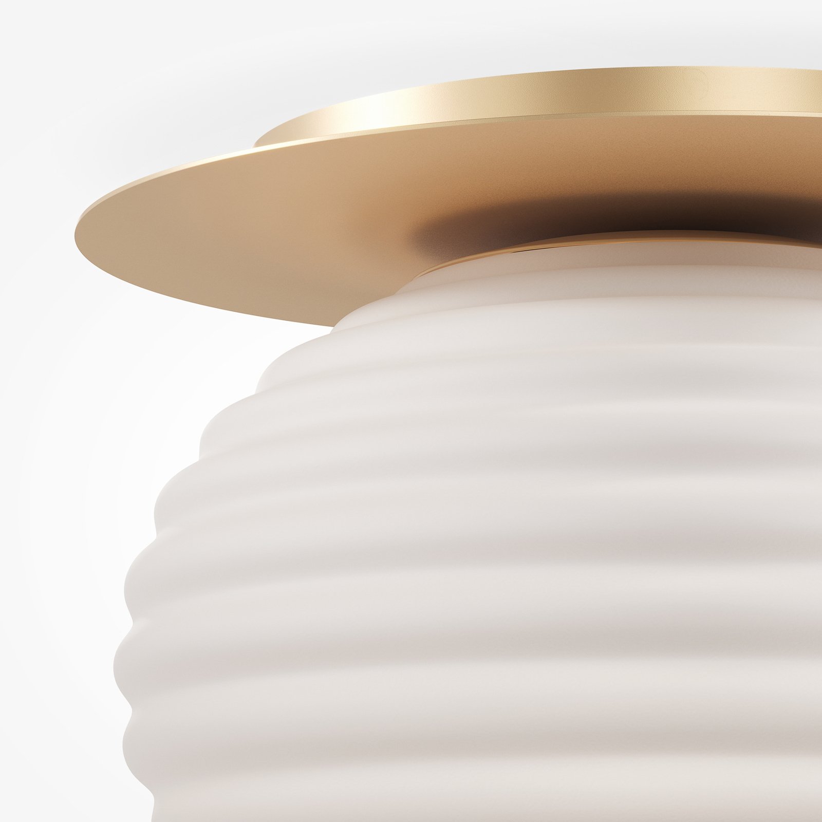 Maytoni Reels ceiling light, gold / white, Ø 35 cm, glass