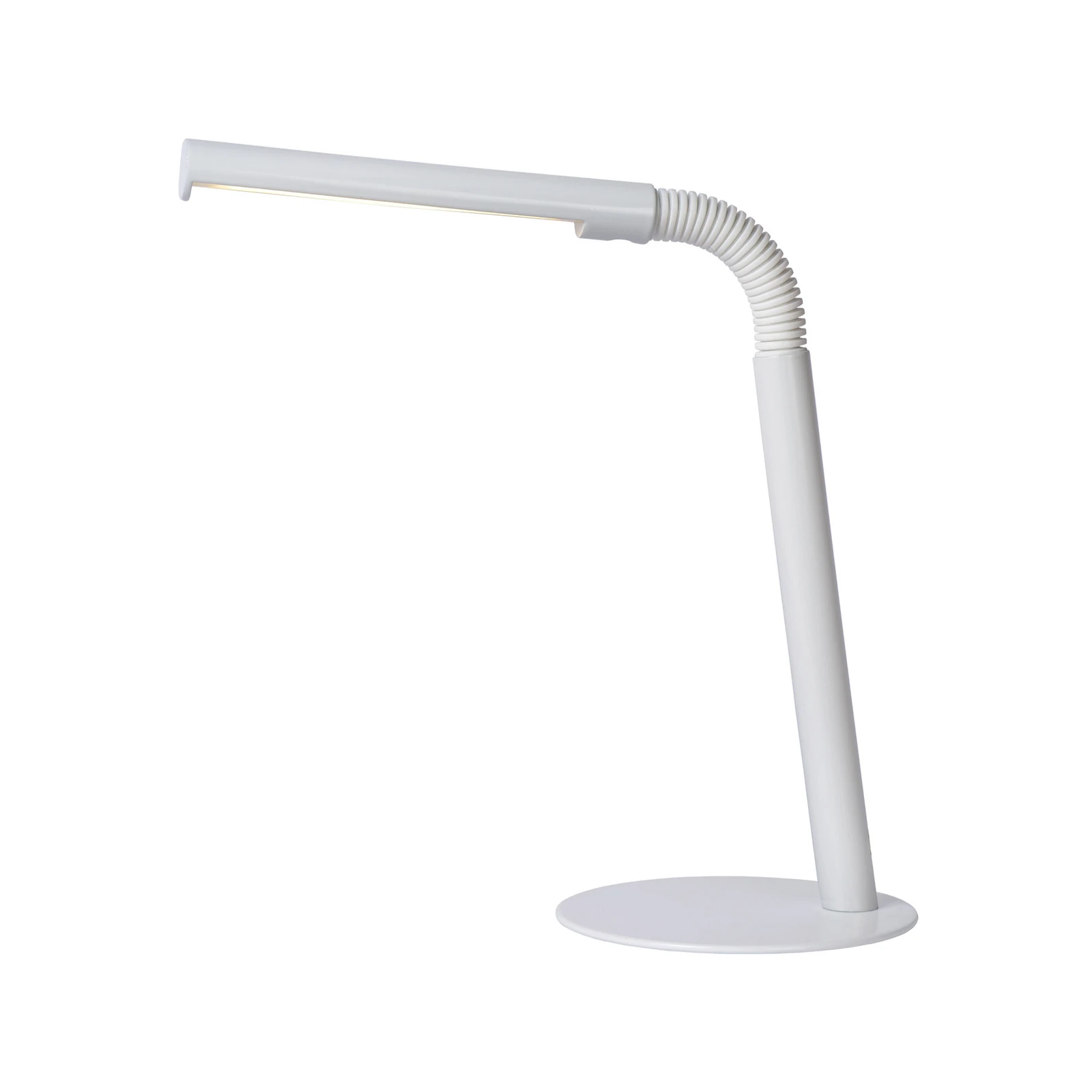Lampe de bureau LED Gilly, blanc, flexible, métal