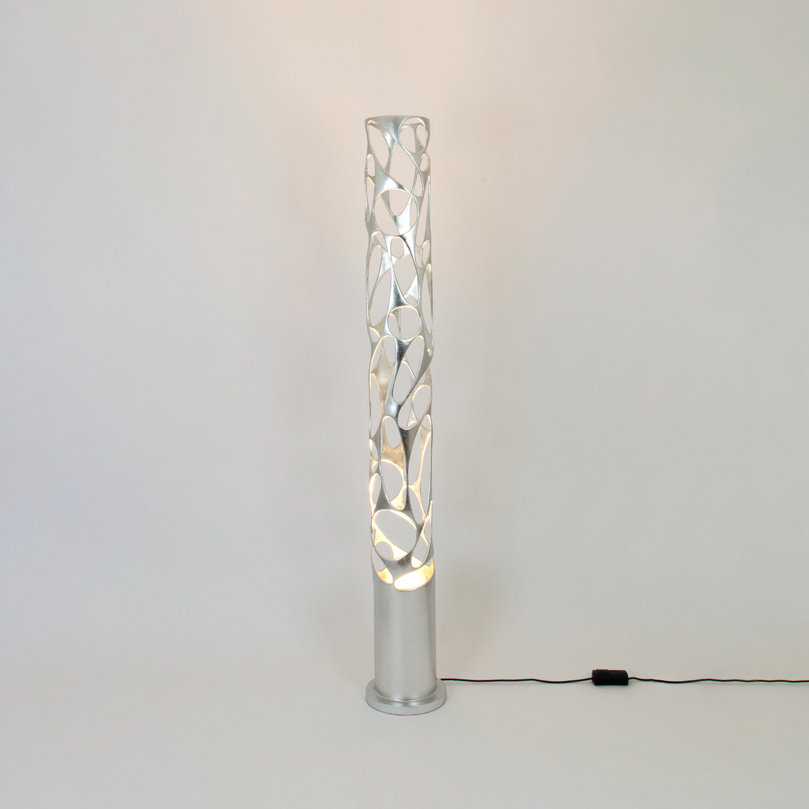 Talismano golvlampa, silverfärgad, höjd 176 cm, järn