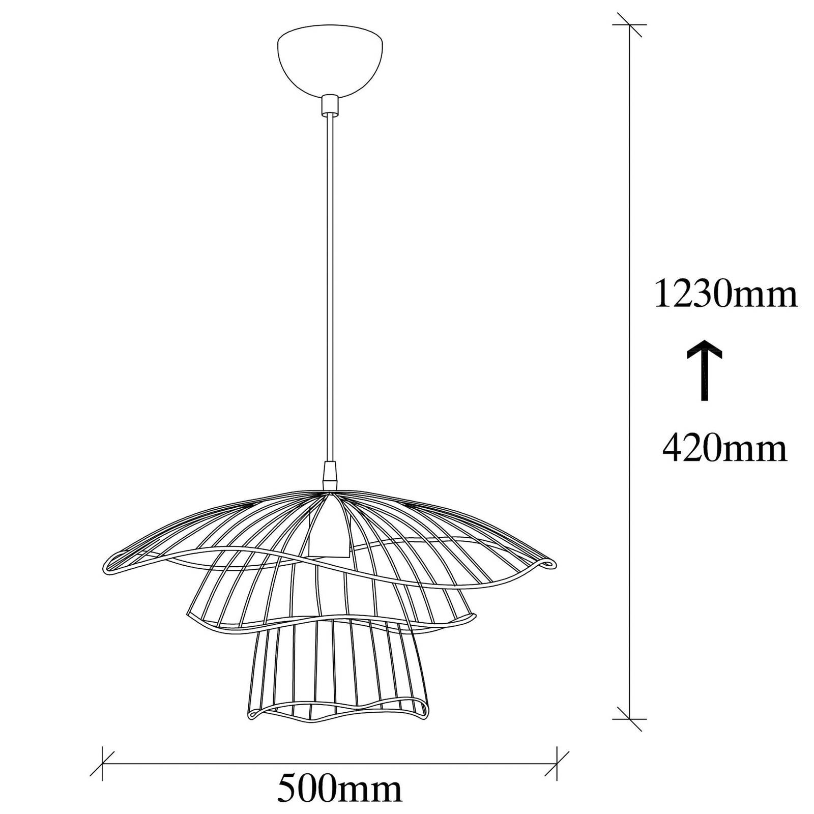 Lampa wisząca Tel 6504, czarna, żelazo, Ø 50 cm