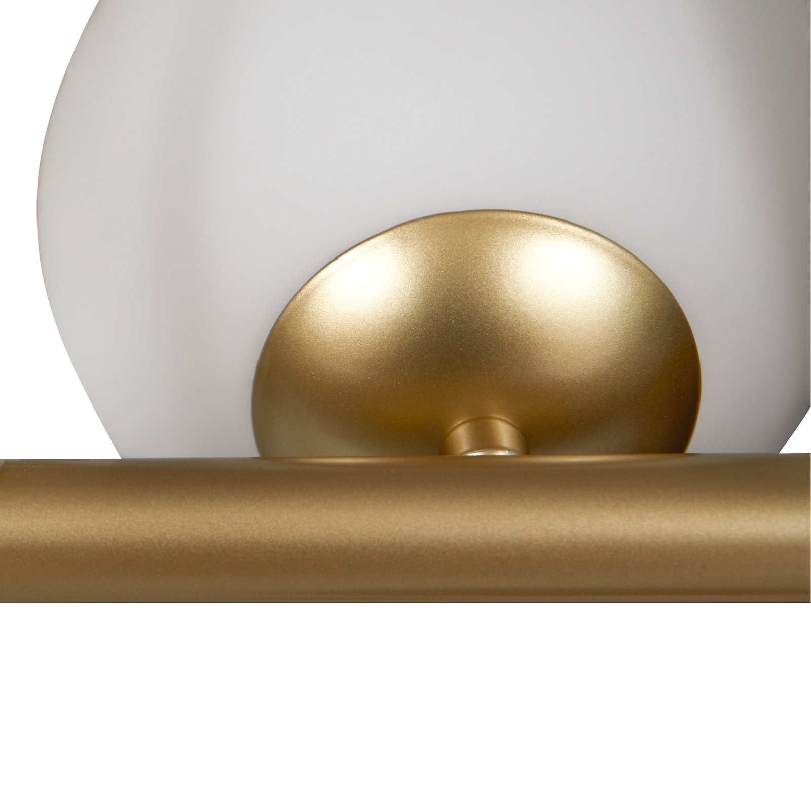 Lucande pendant light Isandro, gold / opal, 7-bulb