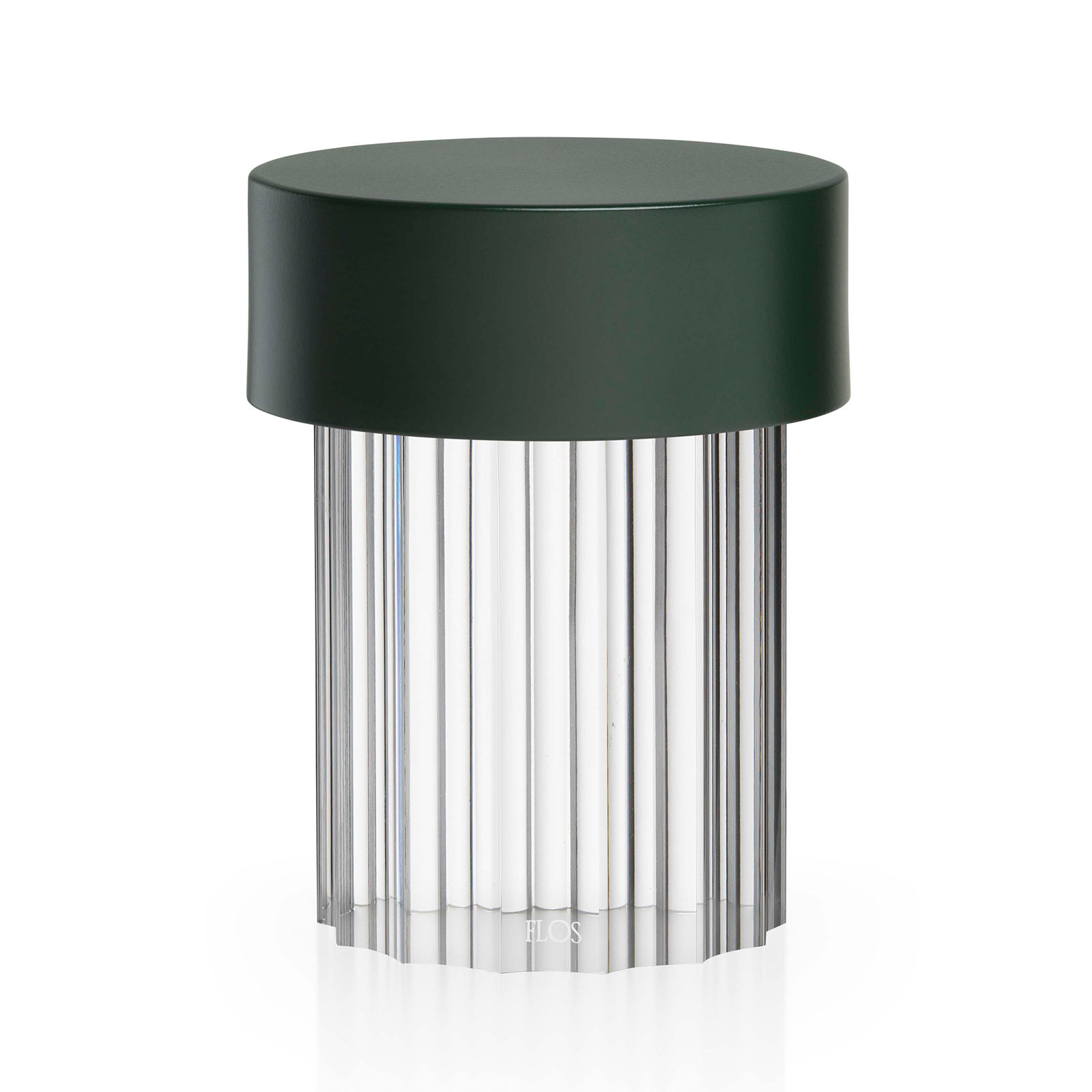 FLOS LED-Akkutischleuchte Last Order, geriffelt, Glas, IP55