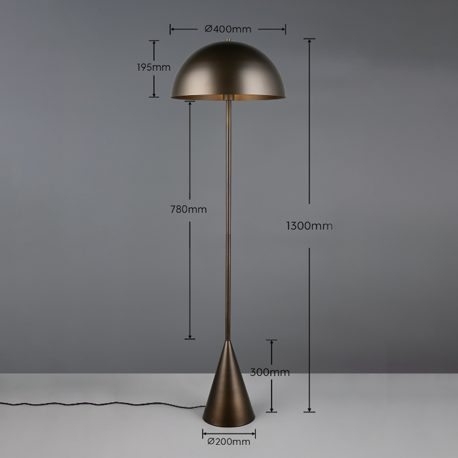 Stāvlampa „Alfie“, platīna krāsā, augstums 130 cm, metāls, E27 Stāvlampa „Alfie“, platīna krāsā, augstums 130 cm, metāls, E27