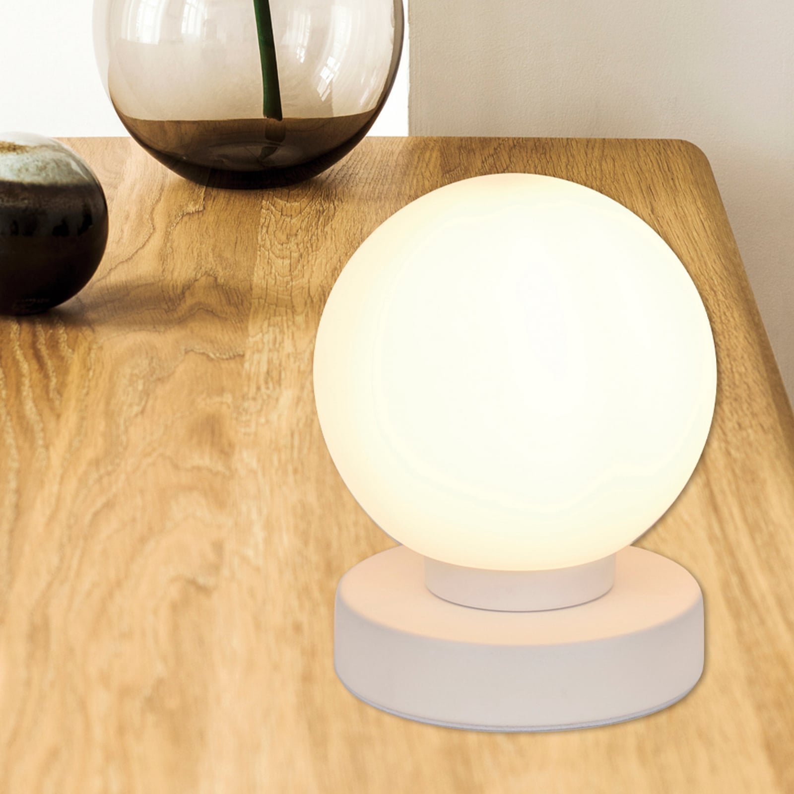 Lampada da tavolo Seventy, bianco opaco, altezza 15 cm - COREP SAS