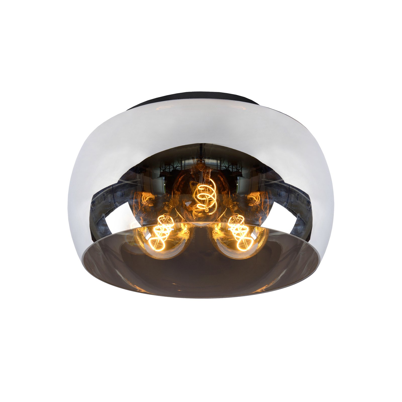 Plafondlamp Olivia met rookglas-kap, Ø 40 cm