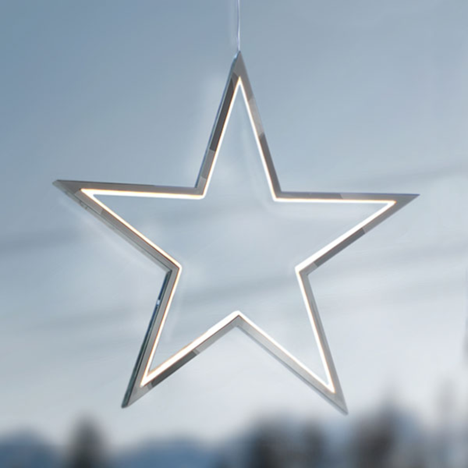 Sompex Chrome-plated aluminium - LED star Lucy 34 cm, aluminium, 3 W, energy efficiency: A++, L: 34 cm, H: 36 cm