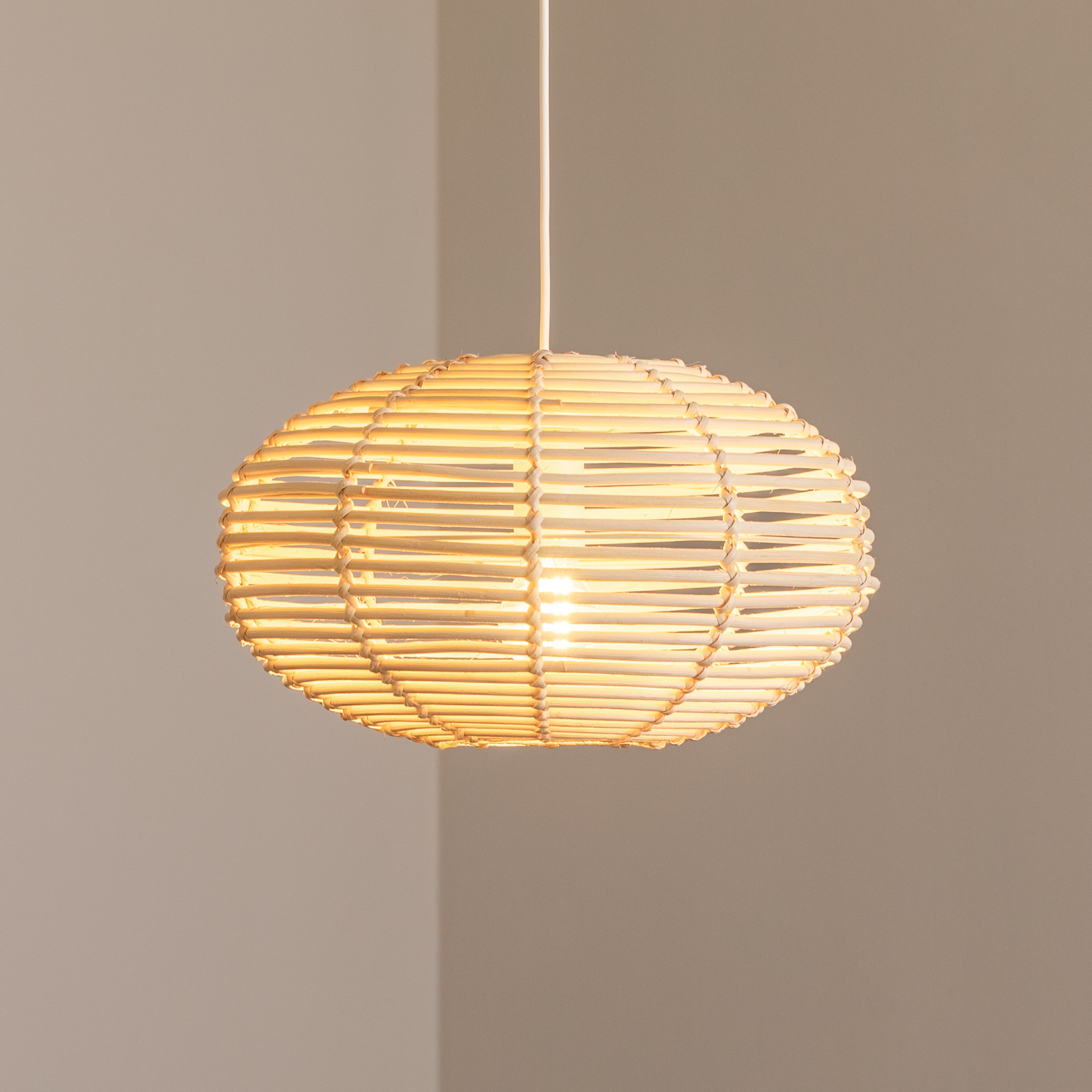 Hängeleuchte RATTAN, Ø 40 cm, naturbraun, Rattan, E27
