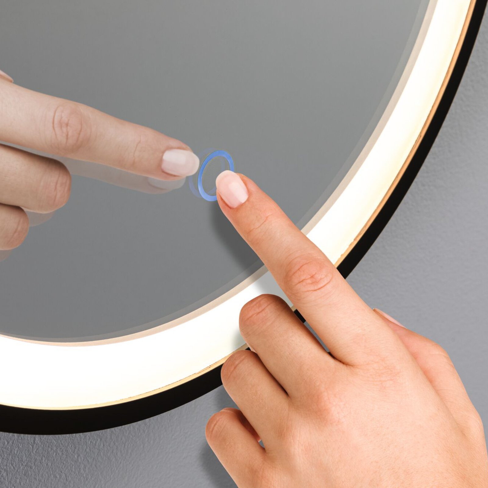Miro LED Illuminated Miroir TW IP44 Mat Noir - Paulmann
