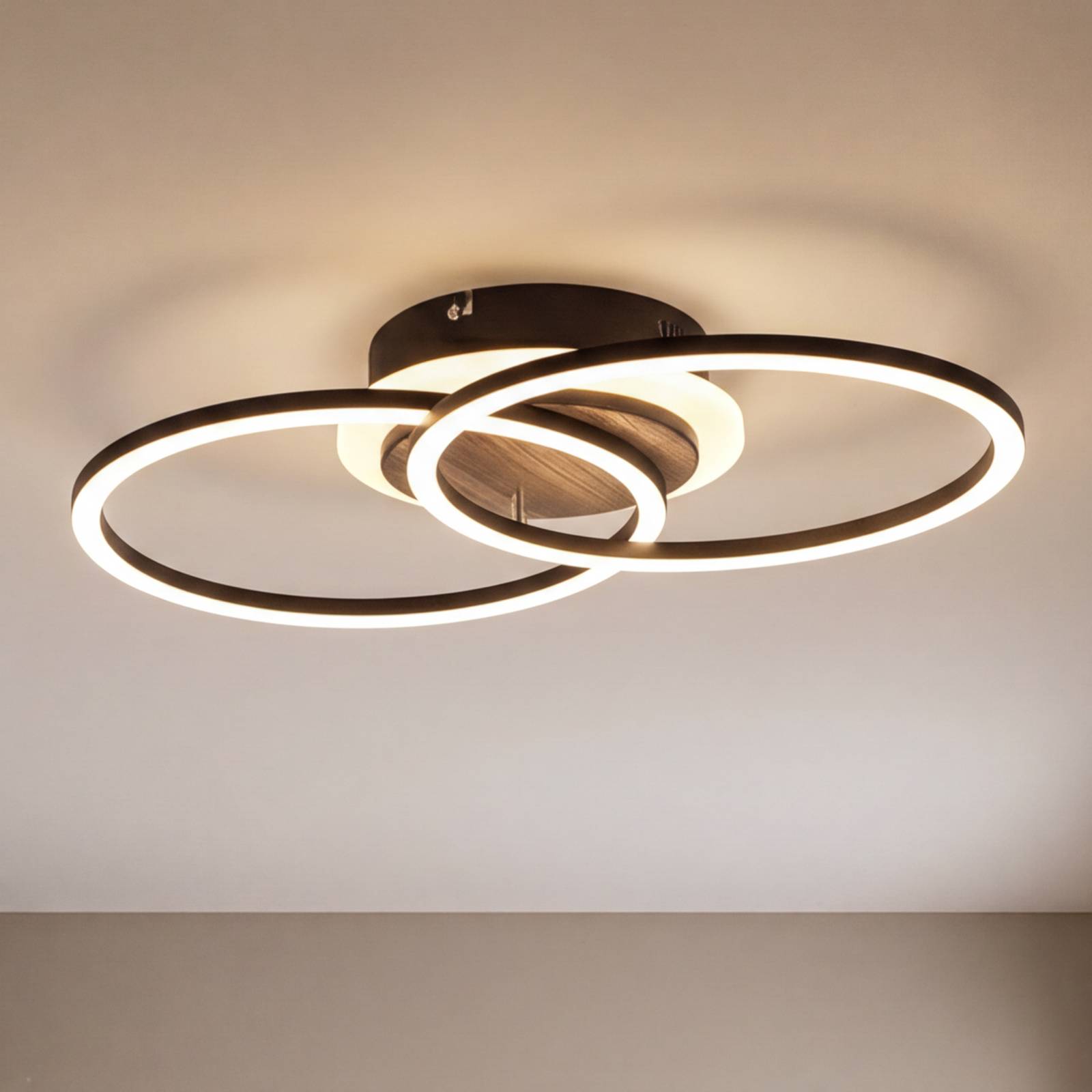 Reality Leuchten Giro Led Ceiling Lamp 3-Bulb Round Remote Control
