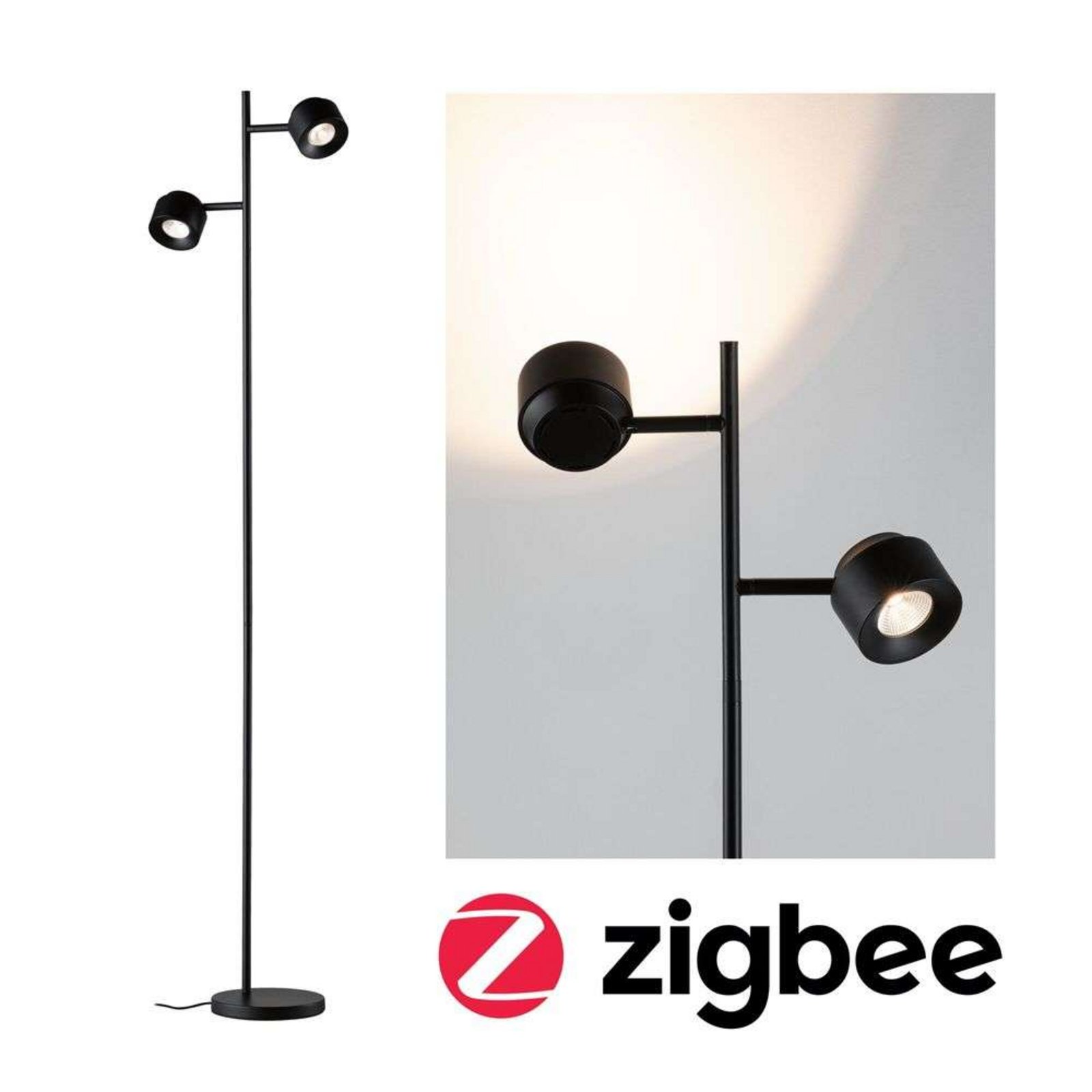 Puric Pane 2 Podna lampa ZigBee Dim. Crna - Paulmann