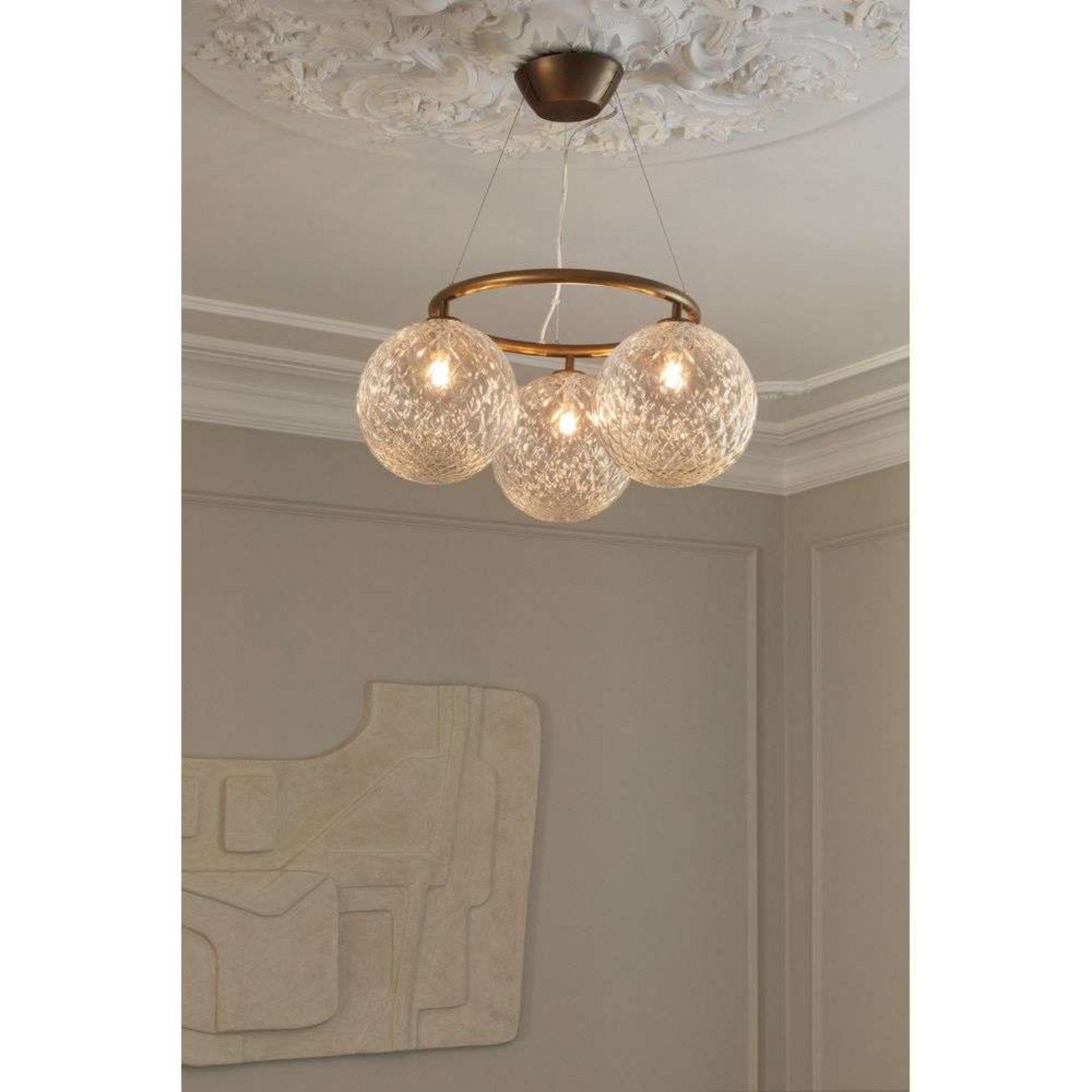 Nuura Kronleuchter Miira 3 Circular, Ø 54 cm, bronze/klar