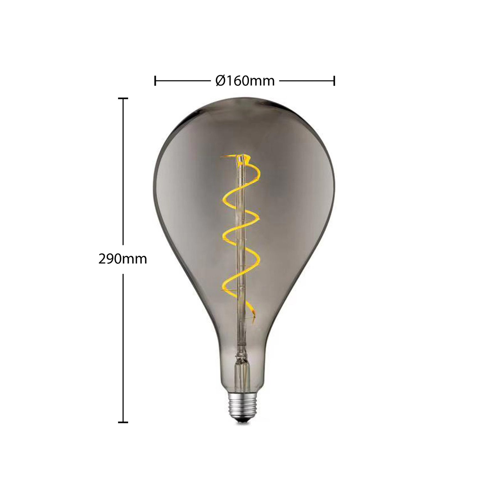 Lucande LED bulb E27 A160 4W 2,800K dimmable smoke