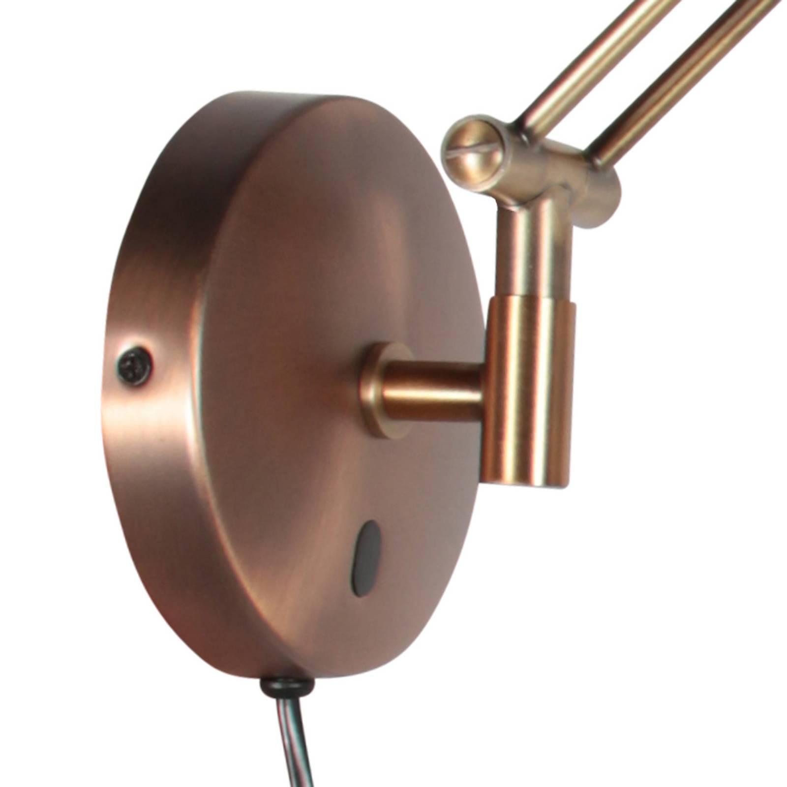 Kinkiet LED Zenith 2 z ramieniem, kolor brązowy, CCT, metal, wtyczka