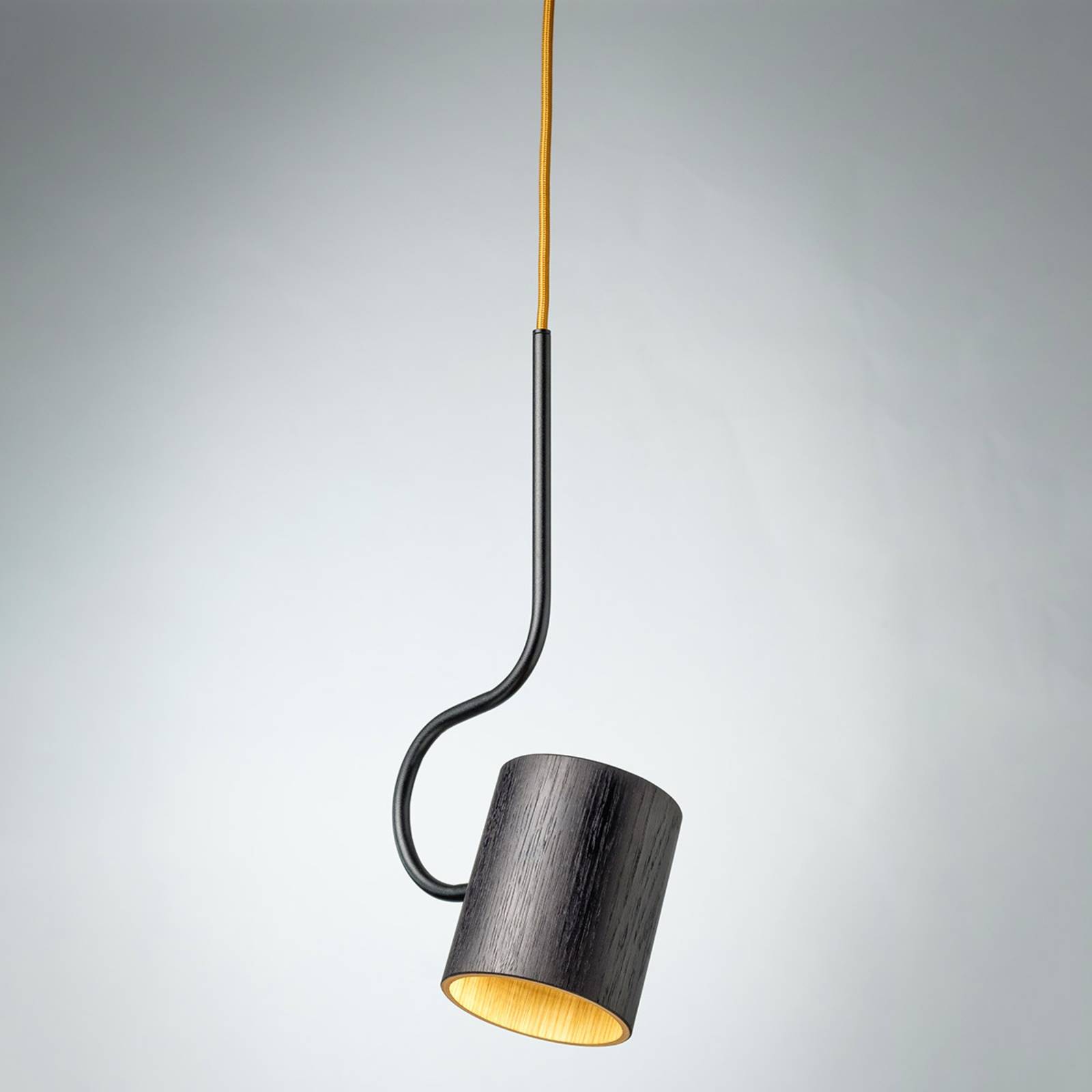 Domus bocal függő lámpa fából készült ernyővel