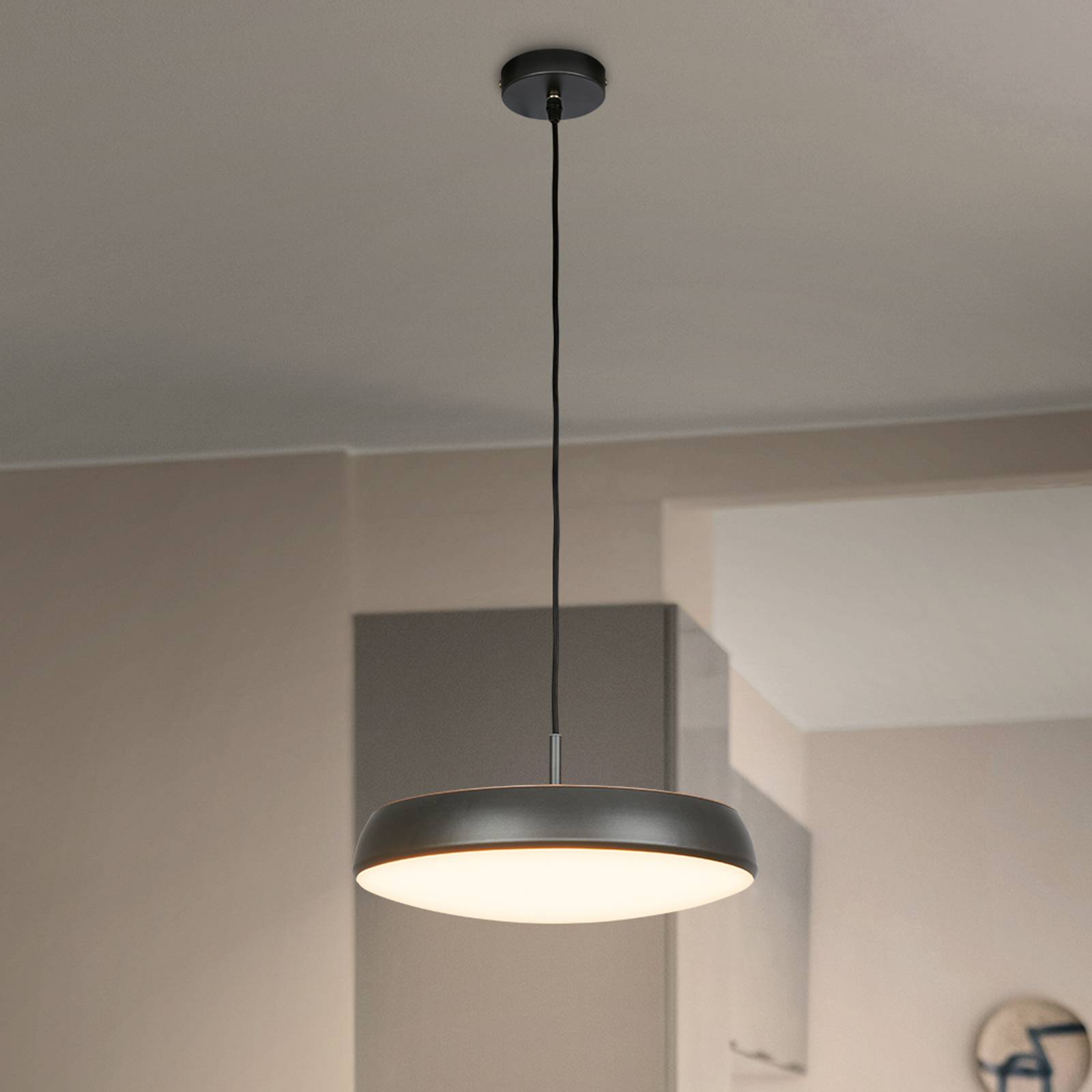 LED-pendellampe Nala, antracit, metal/plast, Ø 35 cm