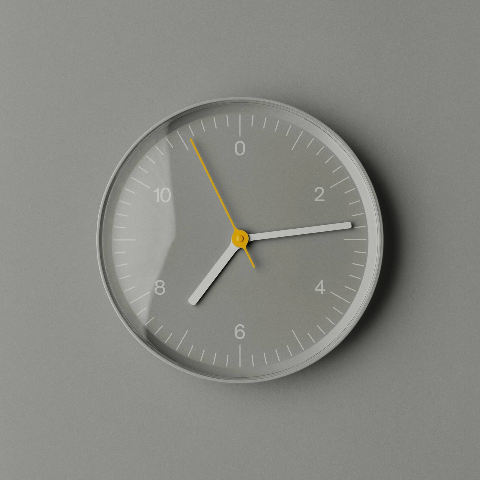 HAY Wandklok Wall Clock, grijs, kunststof, Ø 26 cm voor woonkamer / eettafel - modern - alu / grijs / zink
