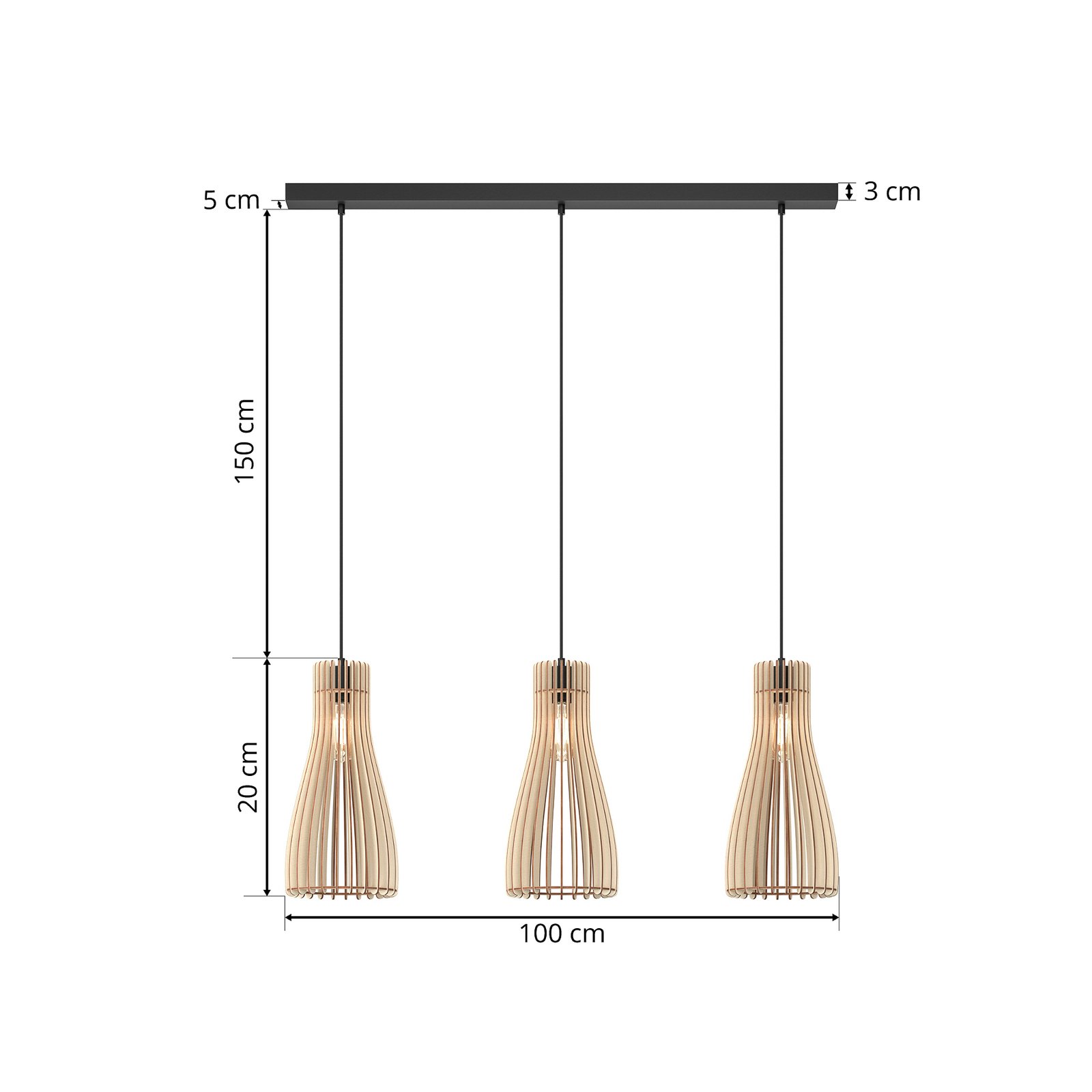 Furn 3 Suspension Black/Wood - Envostar
