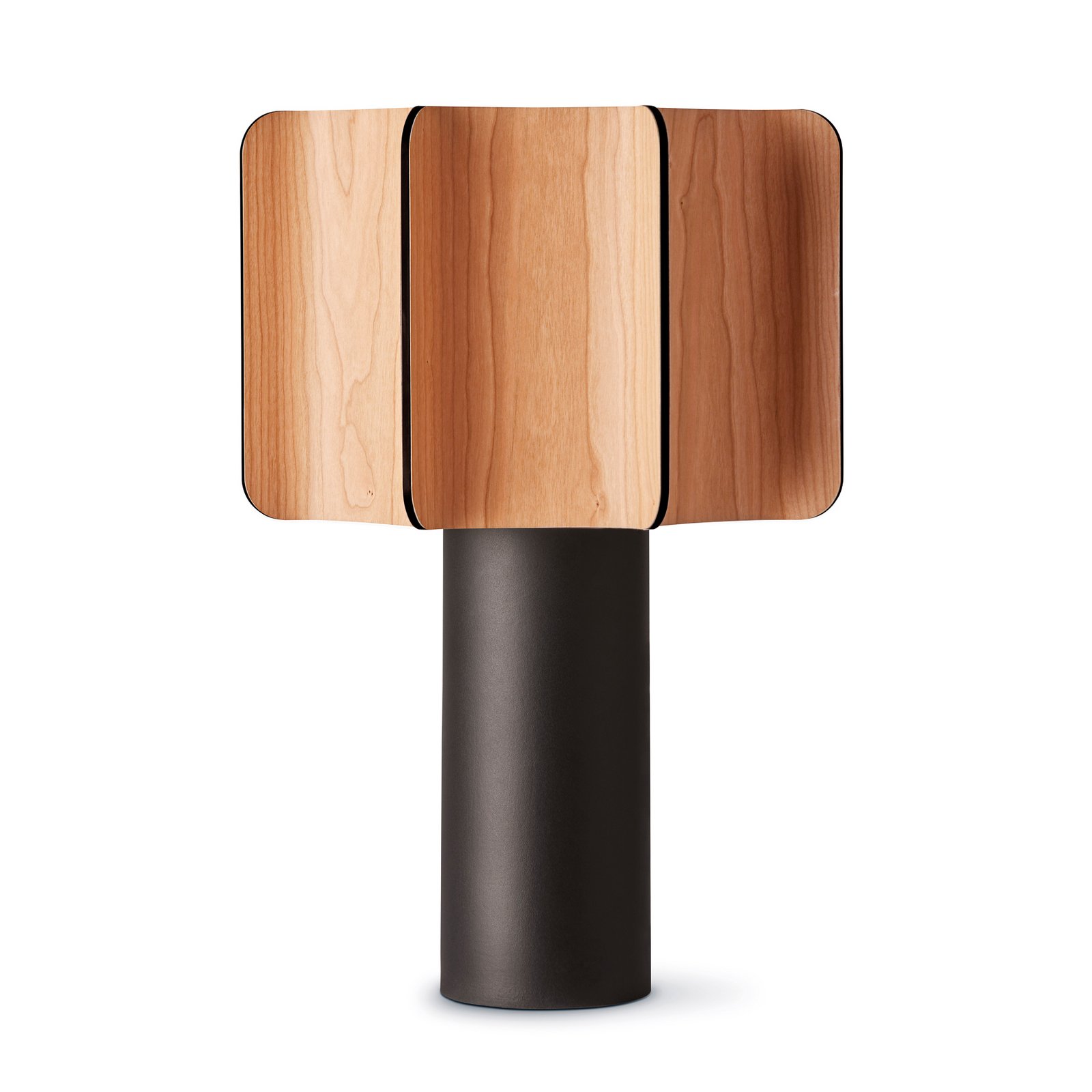 LZF Kactos table lamp, cherry wood colour/black, height 52 cm