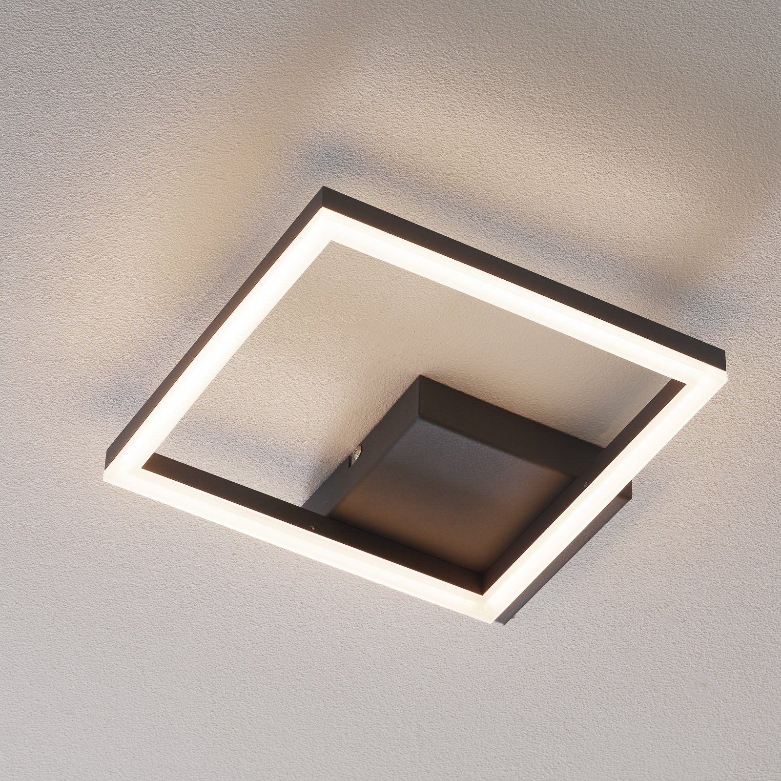 Lámpara LED de techo Bard, 27x27 cm, antracita