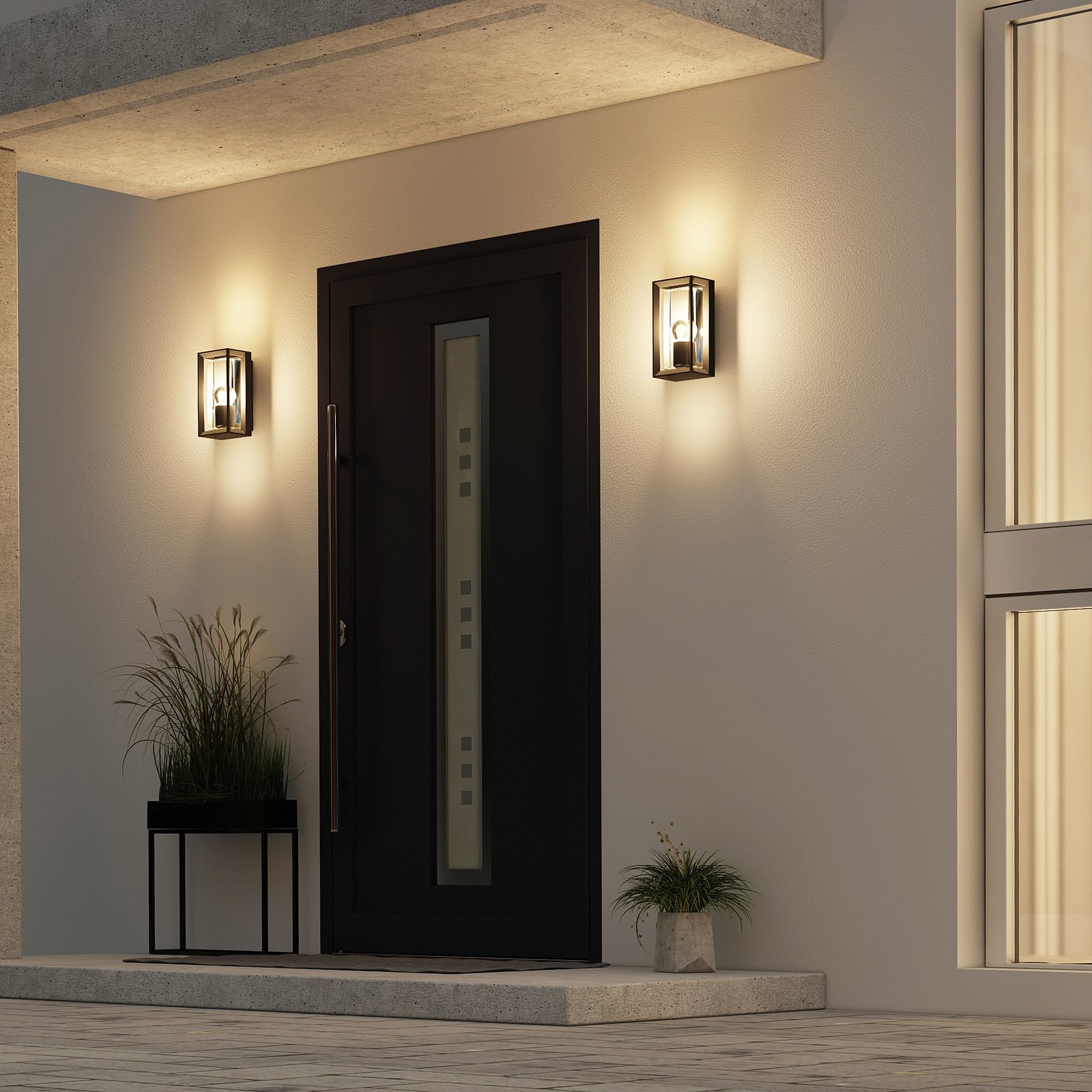 Arcchio Ismera outdoor wall light, IP65, dark grey, sensor