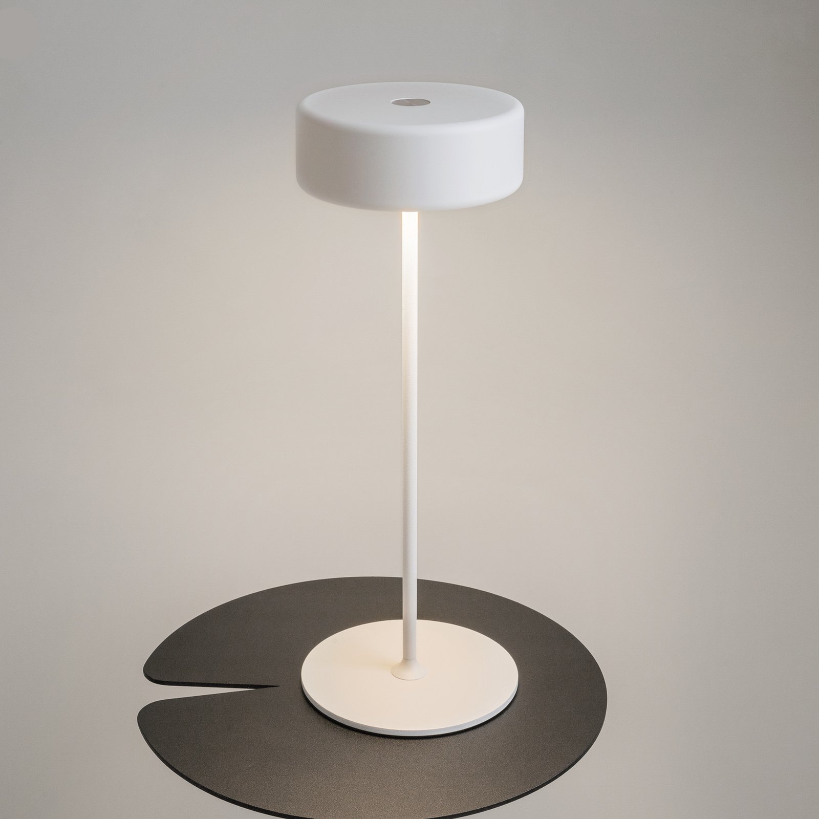 Maytoni genopladelig LED-bordlampe AI Collaboration, aluminium, hvid