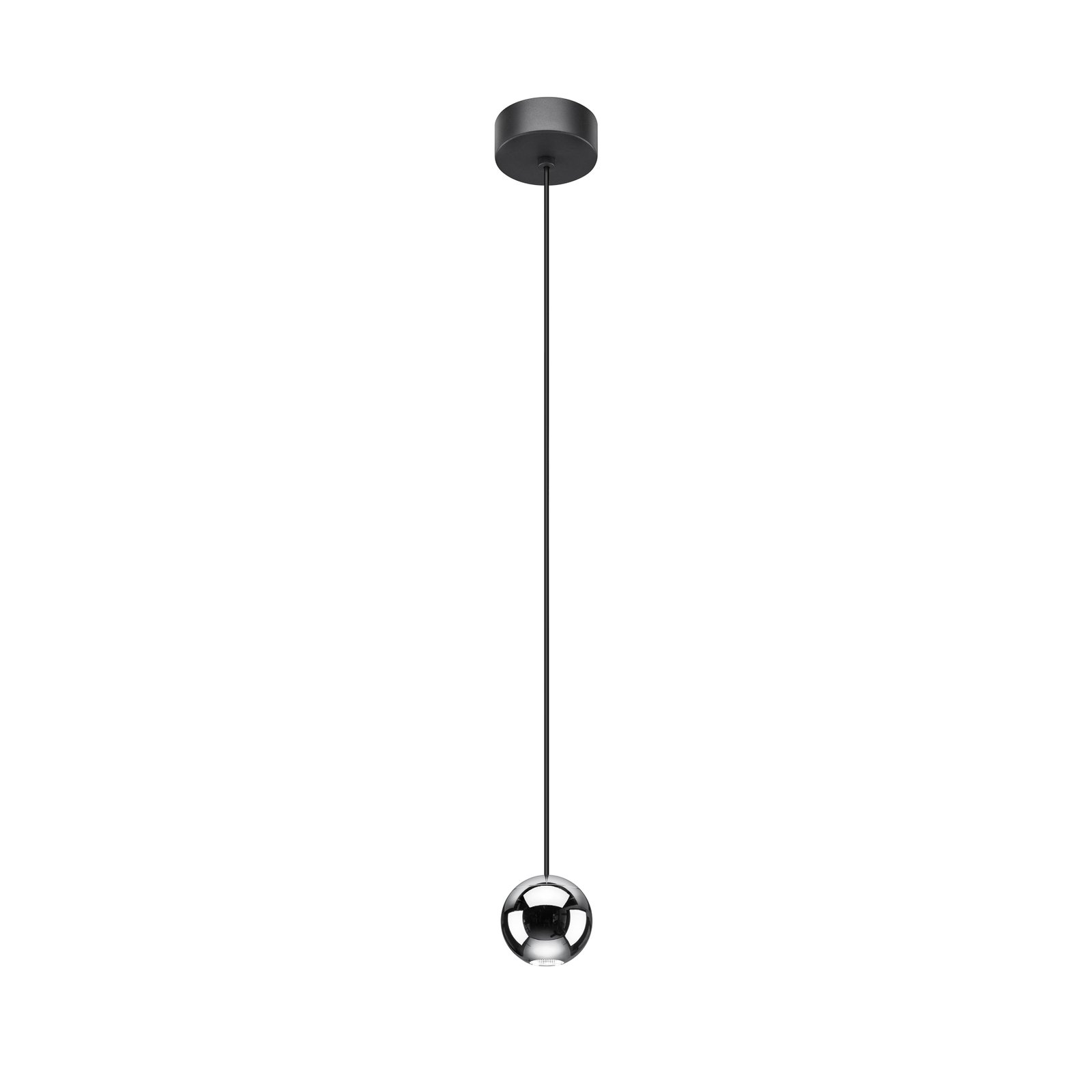 BRUMBERG LED-pendellampa Ball, aluminium, svart/krom