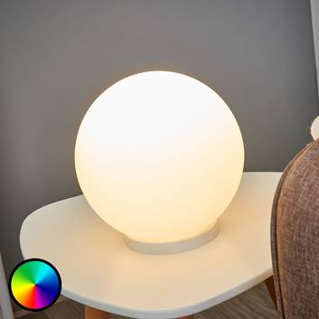 Kugleformet bordlampe Rondo-C LED RGBW